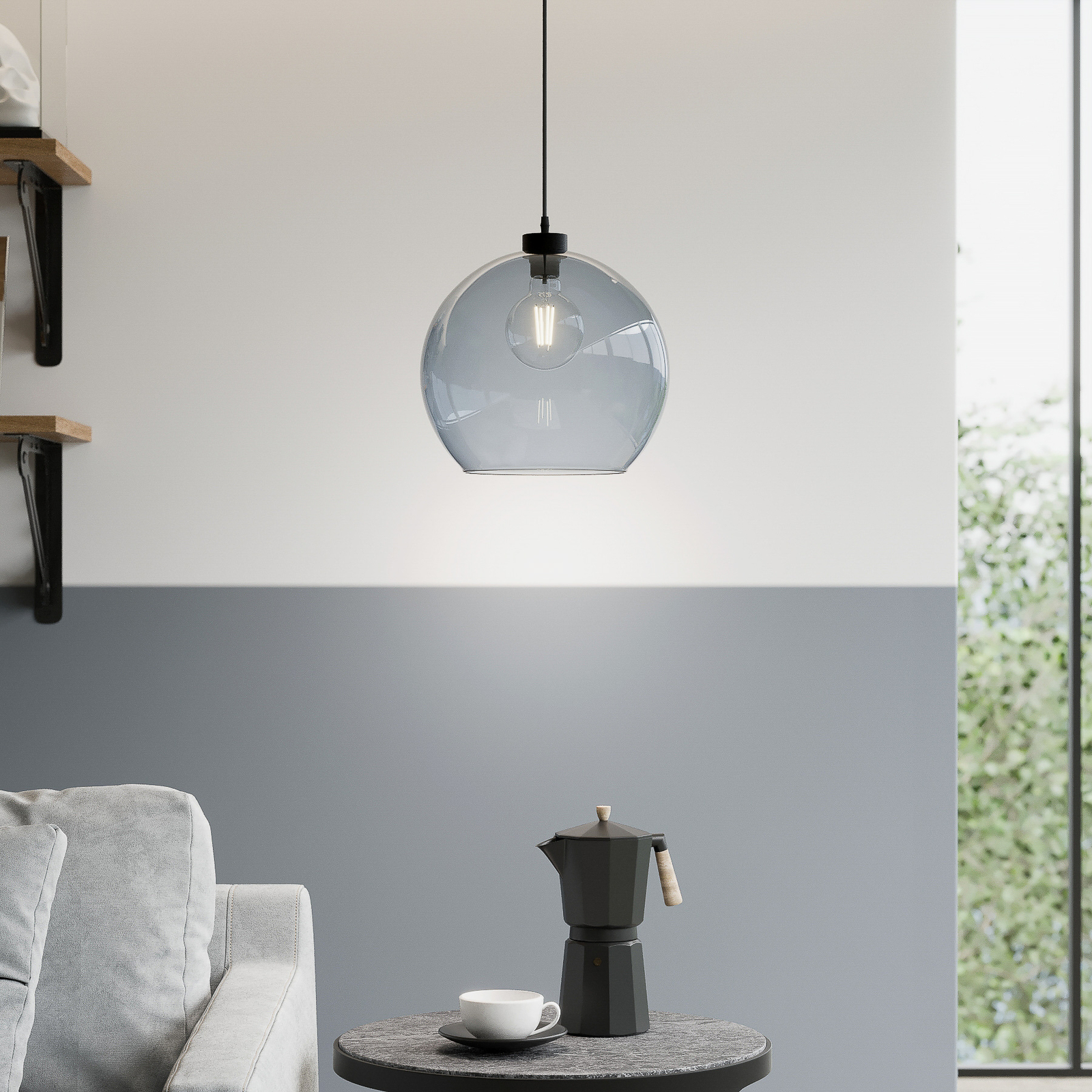 Hanglamp Cubus, 1-lamp, blauw