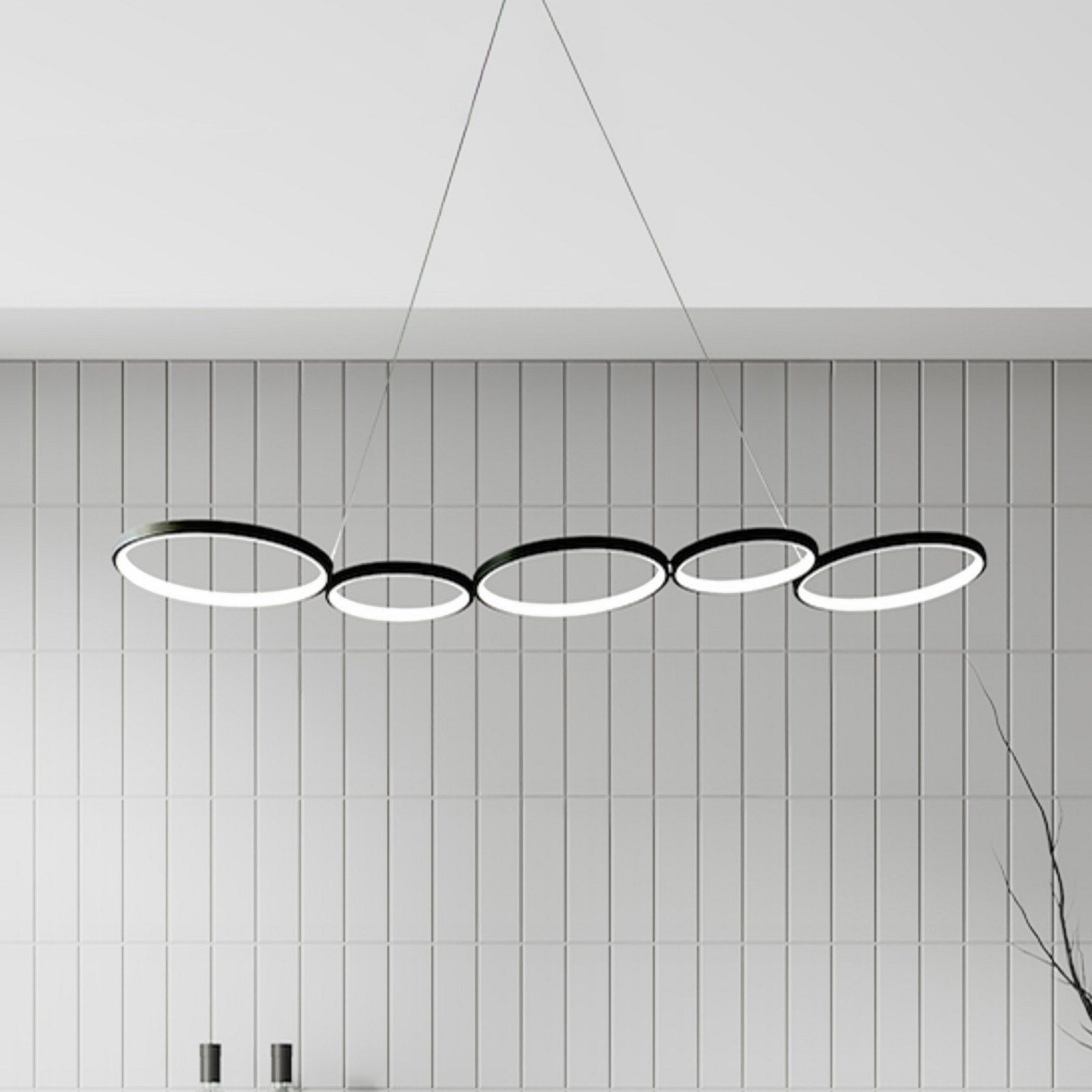 Milagro Lighting Lampă suspendată LED Olympia metal negru 4.000 K - Camera de zi / sufragerie - Modern
