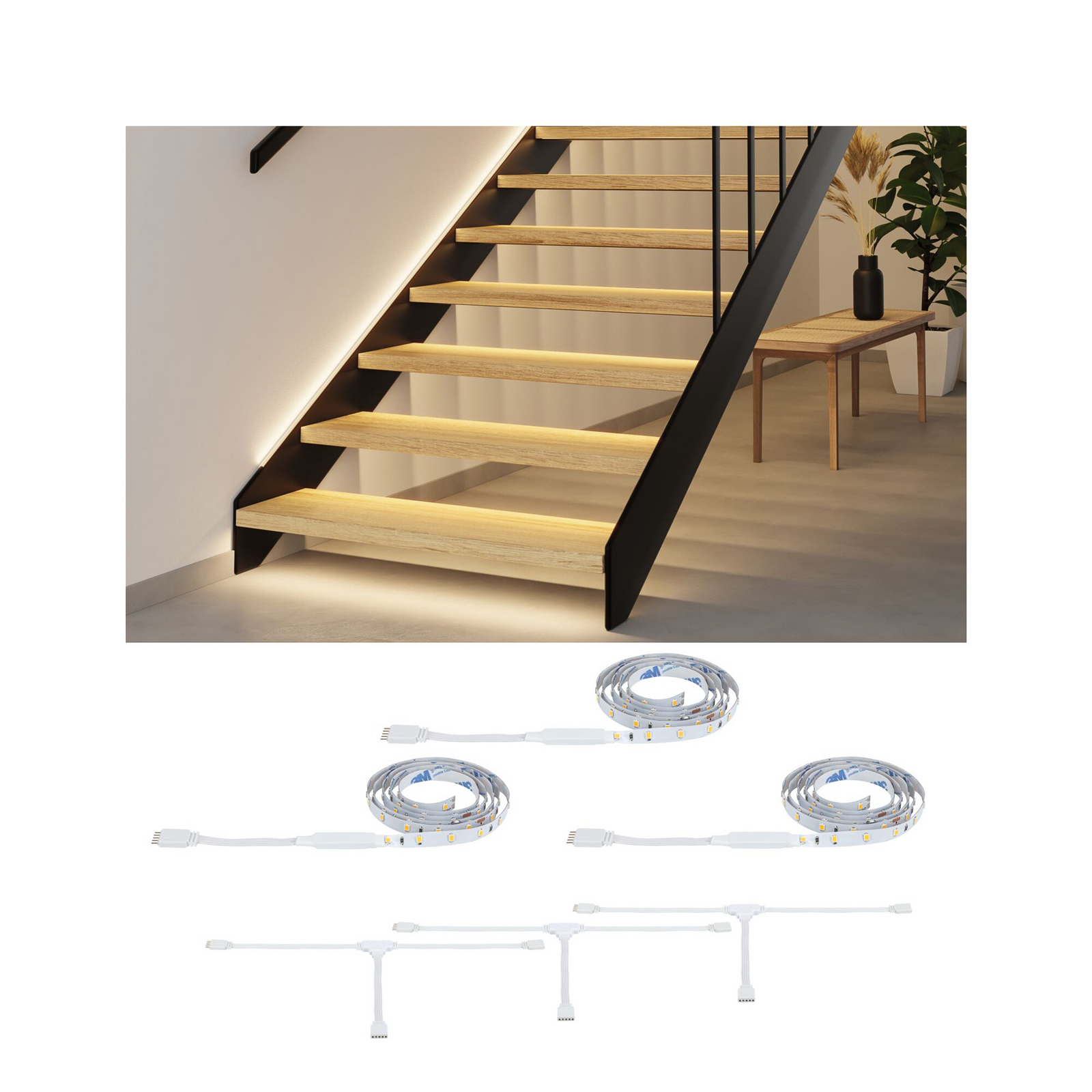 Paulmann – predlžovací LED pásik MaxLED Stair, 3 x 1 m, 2 700 K