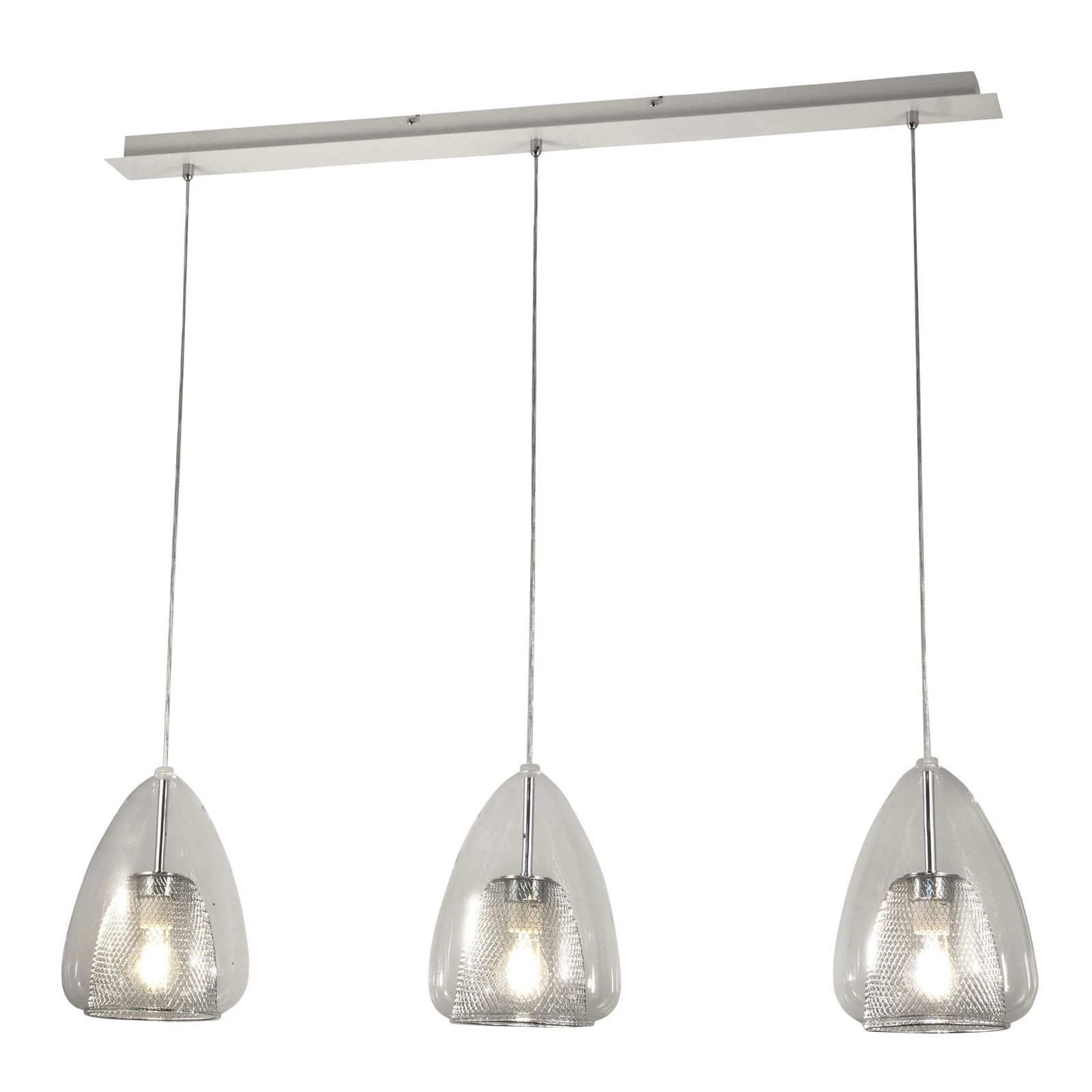 Hängeleuchte Britton, 3-flammig, transparent