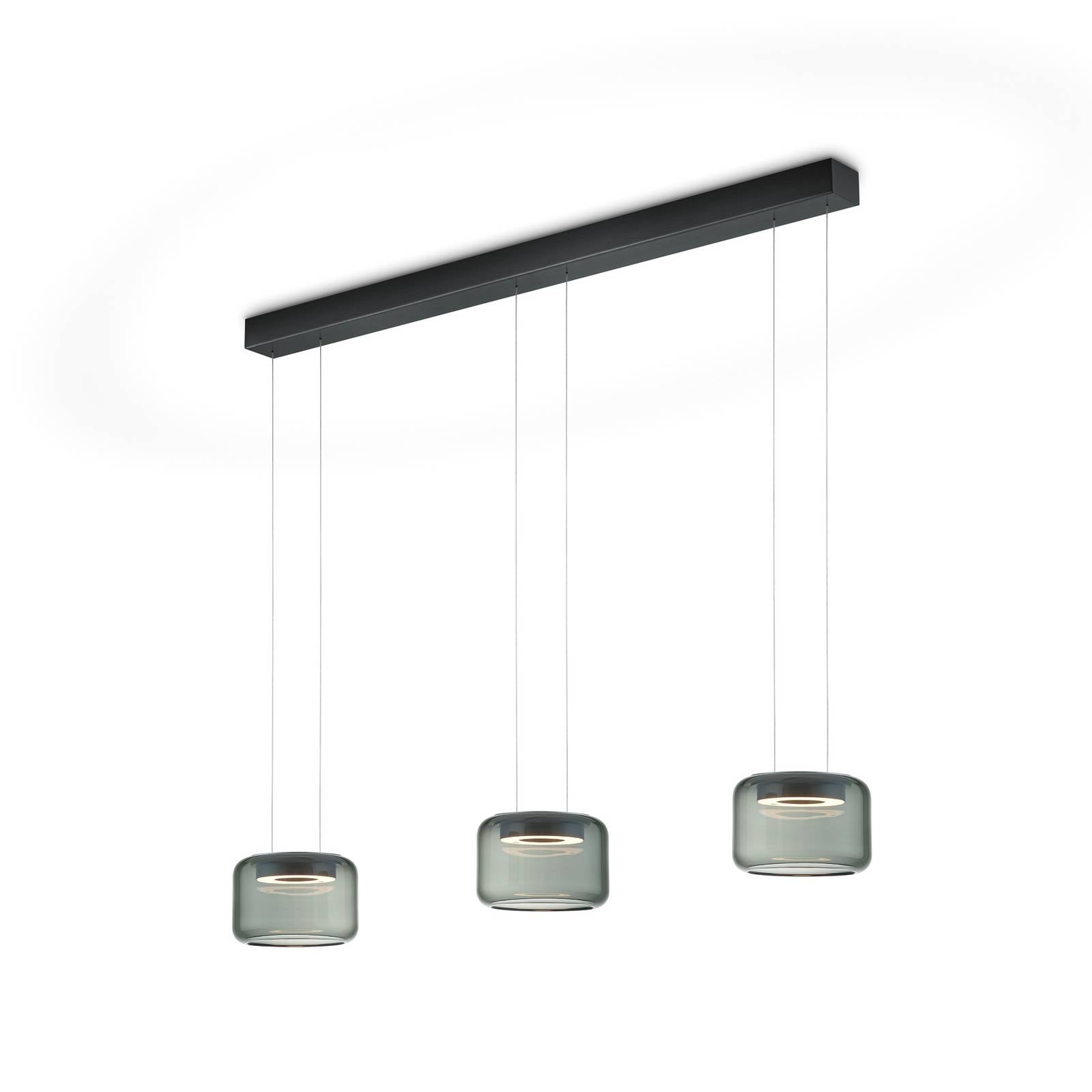 LED-Hängelampe Sidra, schwarz, Länge 120 cm, Gestensteuerung