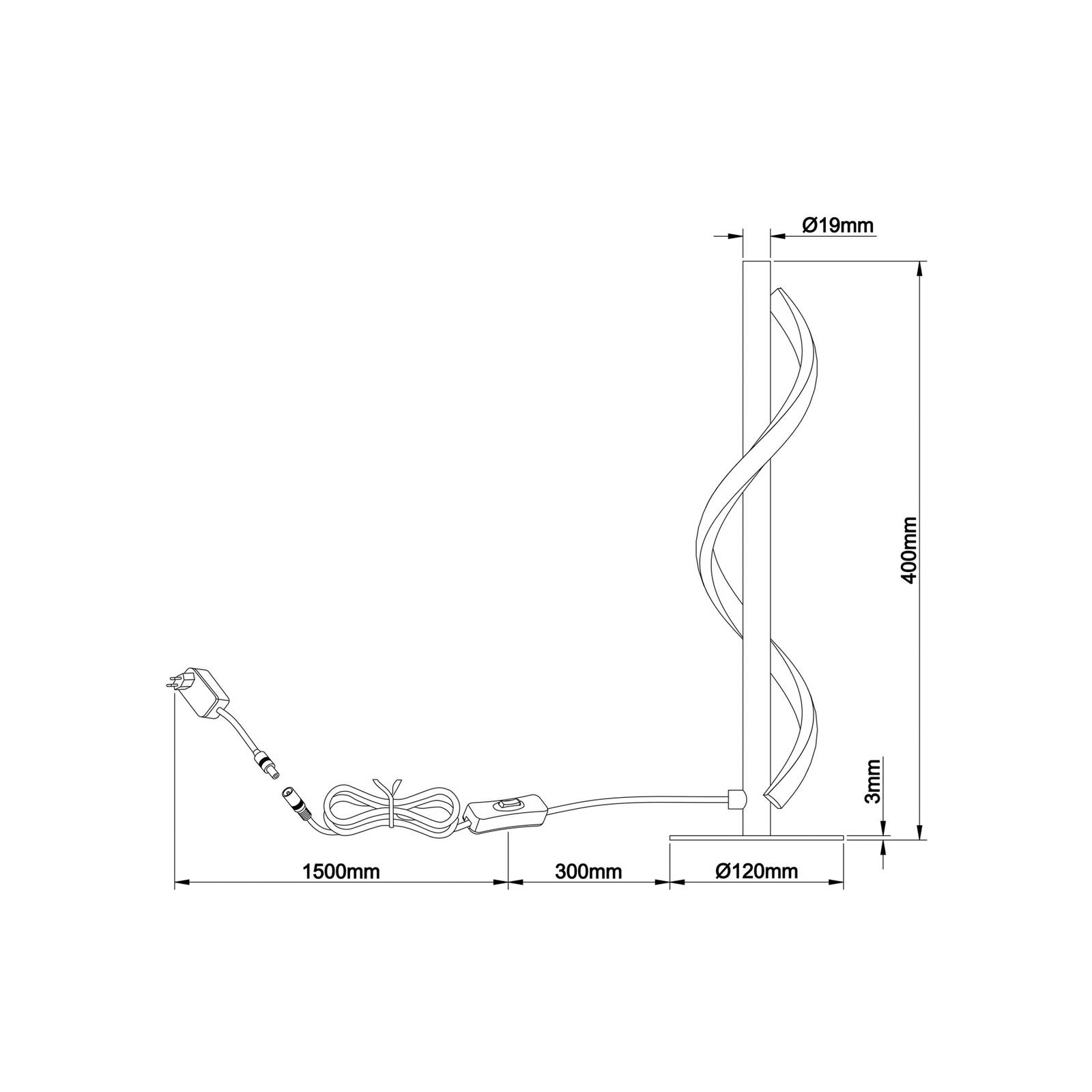 Eunice LED-bordlampe høyde 40 cm svart metall