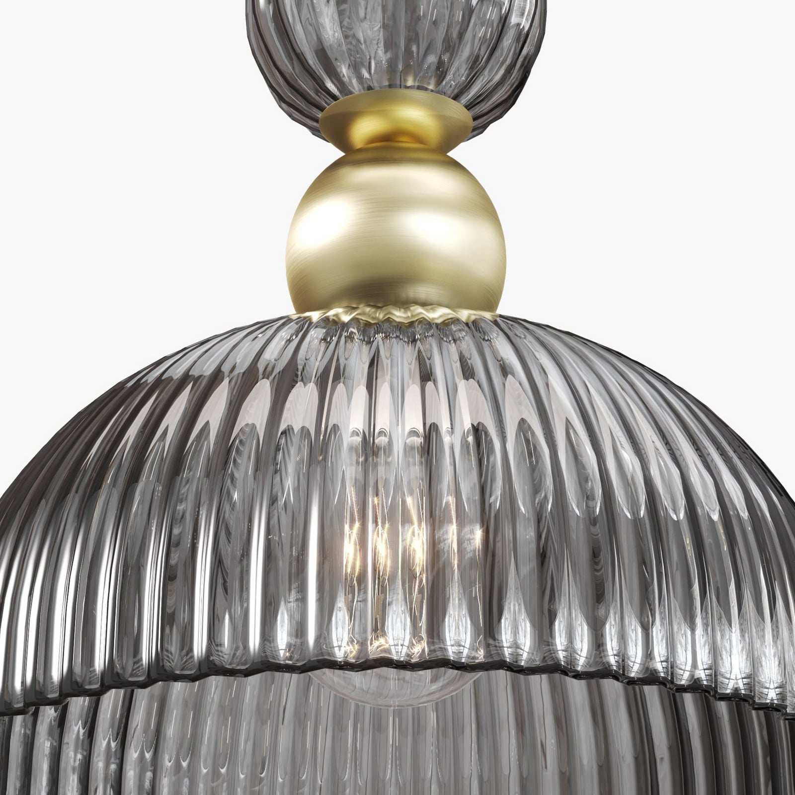 Maytoni lampă suspendată Antic gri fumuriu / aur Ø 30 cm sticlă E27 - Camera de zi / sufragerie - gri fum auriu