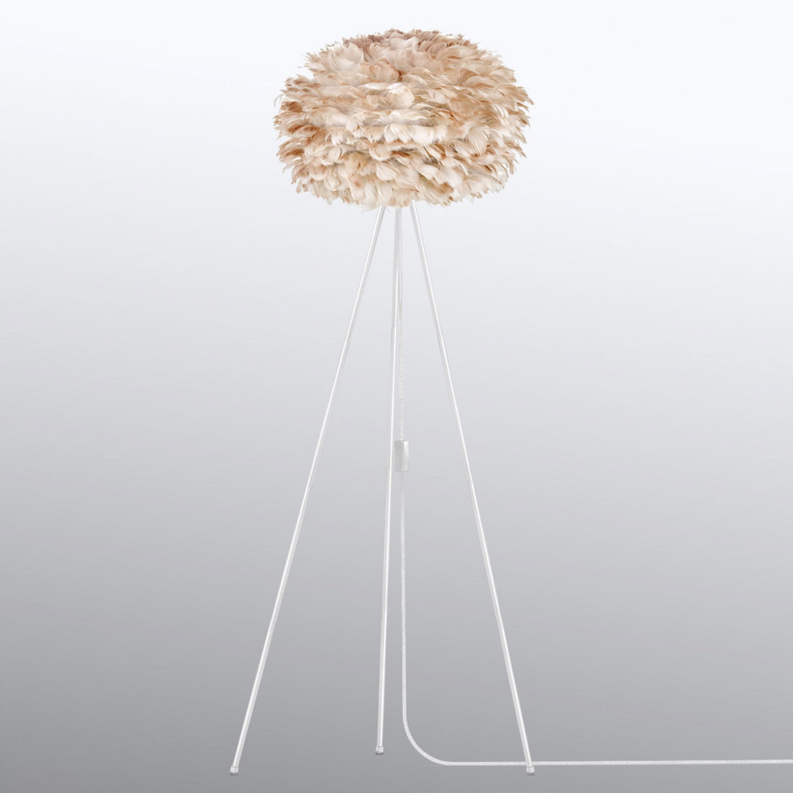 UMAGE Eos medium lampă podea tripod maro deschis - Camera de zi / sufragerie - design - maro deschis alb - Metal