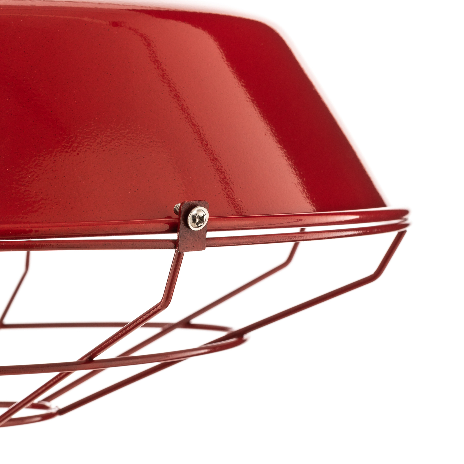 Grill pendant light, metal with lattice, red Lights.co.uk