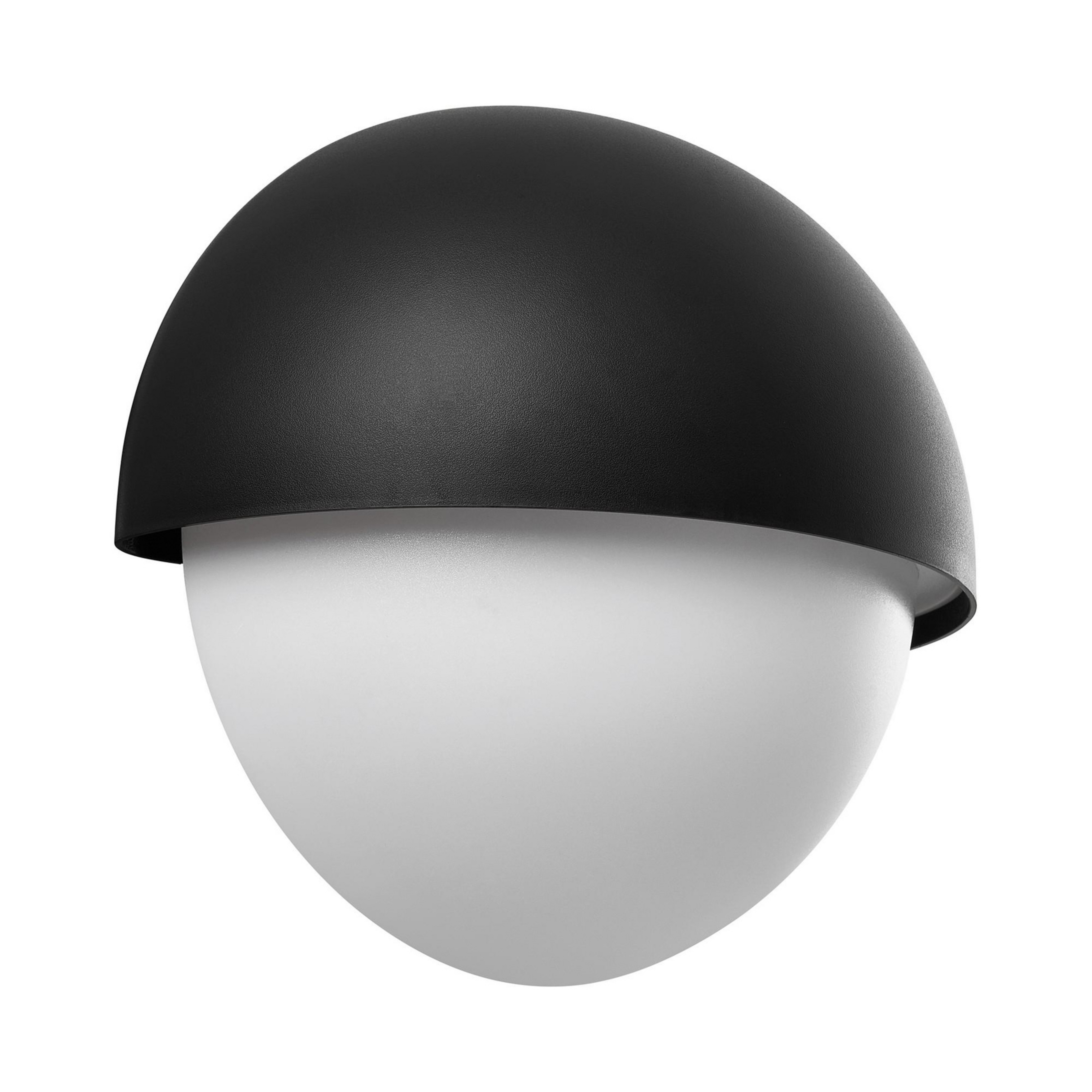 Utendørs vegglampe Scorpius Round, svart, plast