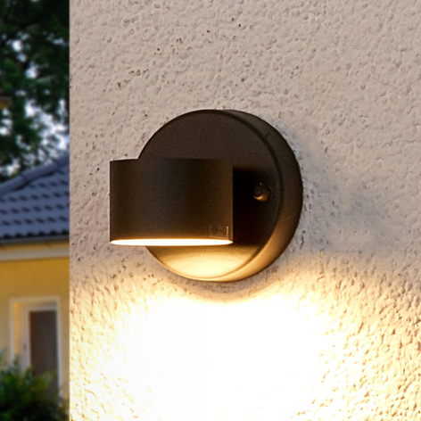 Grafietgrijze LED-buitenwandlamp Lexi