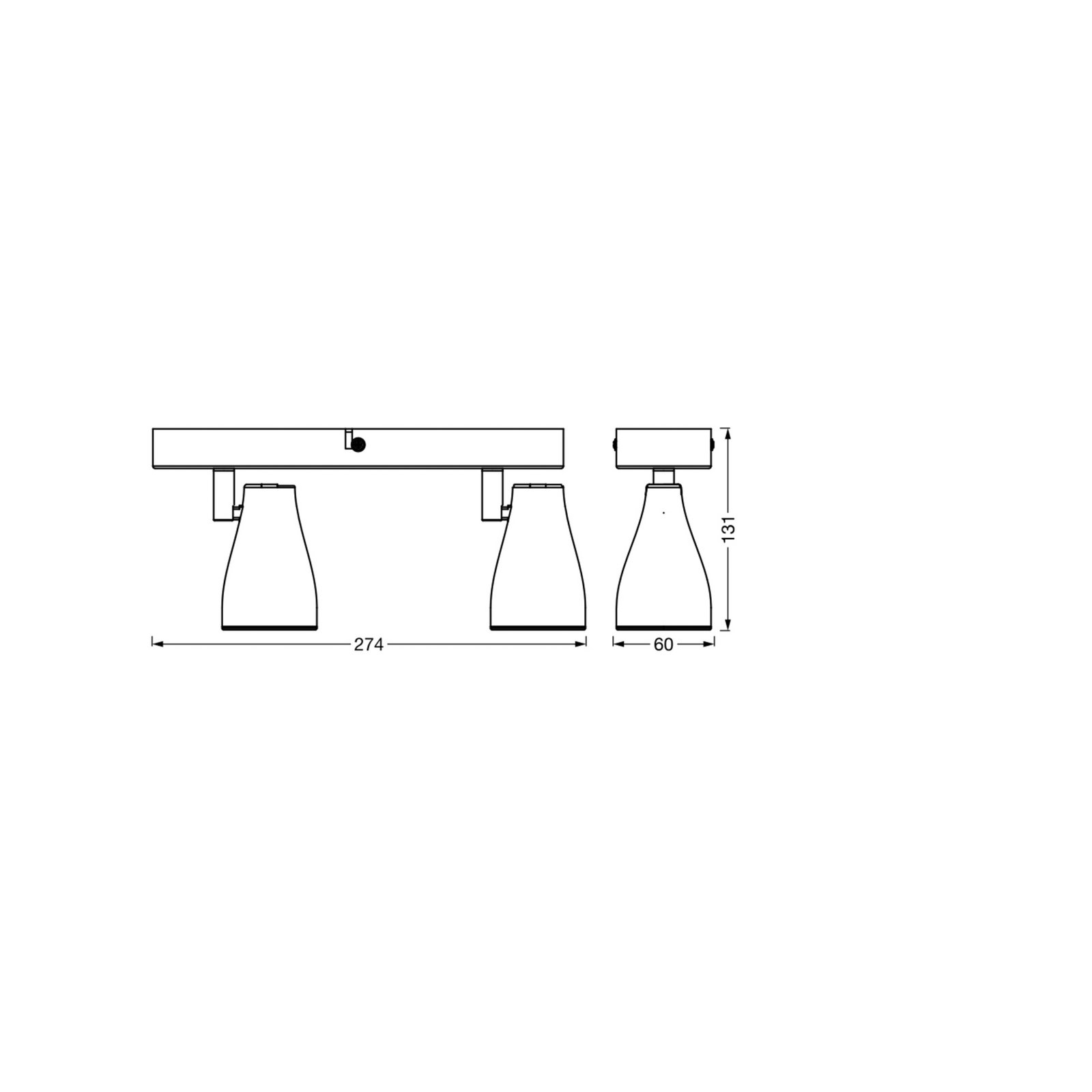 OSRAM Deckenstrahler PEAR, grau, 2-flammig, GU10-LED 2.700 K