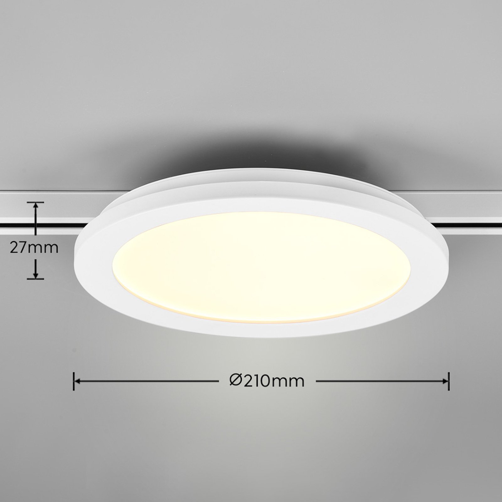 LED-loftslampe Camillus DUOline, Ø 26 cm, hvid