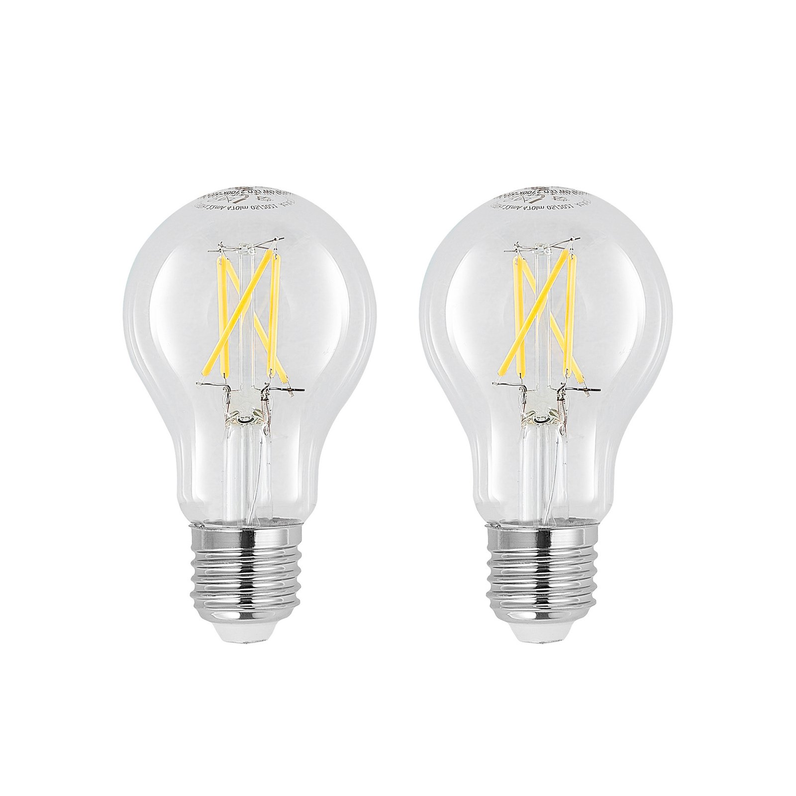 LED bulb E27 4W 2,700K filament dimmable clear 2x