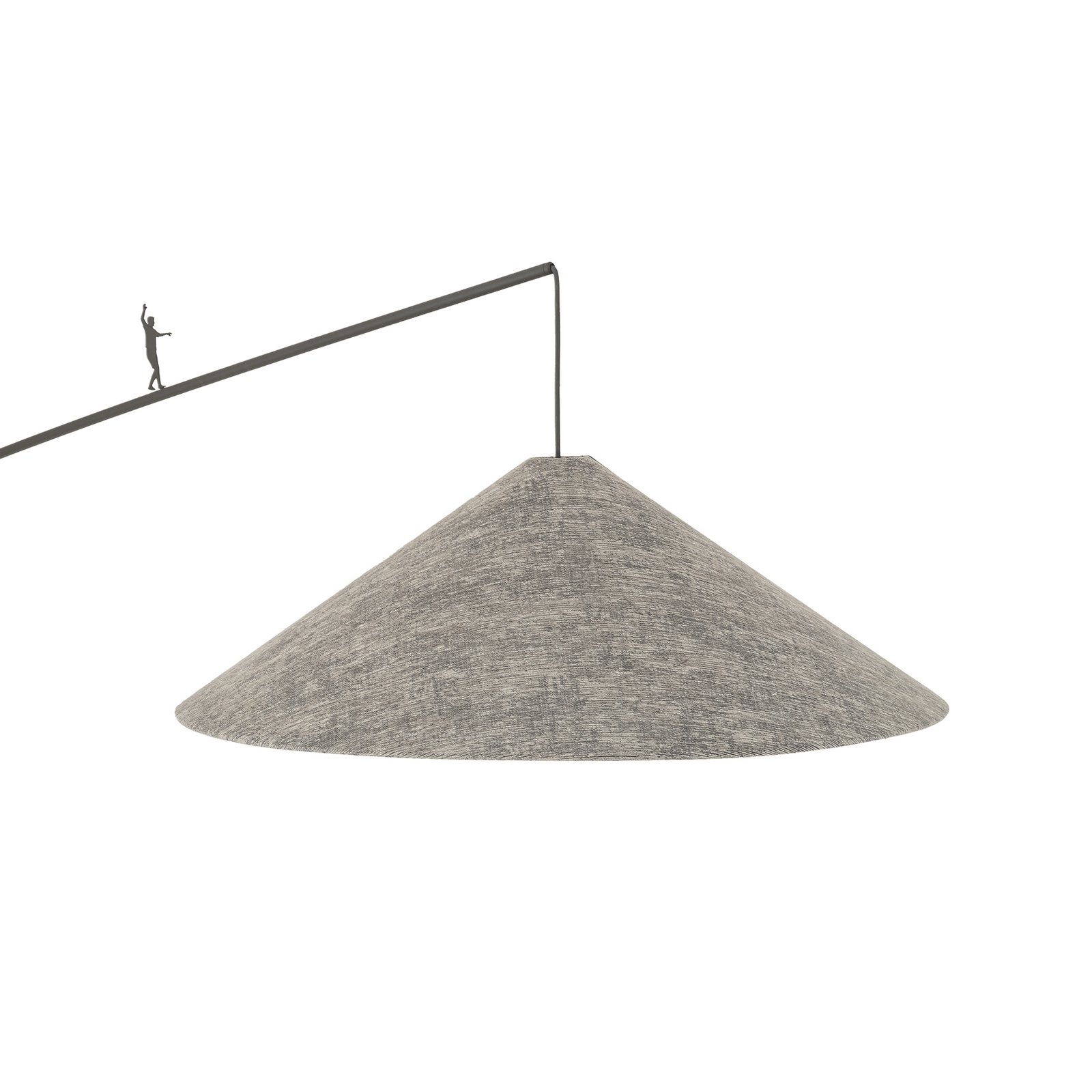 Bogenlampe Poise, umbragrau, Stahl, Textil, Ausladung 260 cm Bogenlampe Poise, umbragrau, Stahl, Textil, Ausladung 260 cm