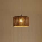 Lámpara colgante Roya Cylinder, Ø 30 cm, beige, papel