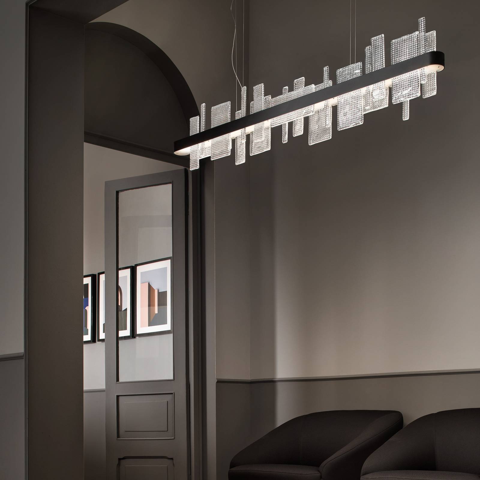 Levně Závěsné svítidlo LED Ribbon Linear, 150 cm, černá, Up & Down