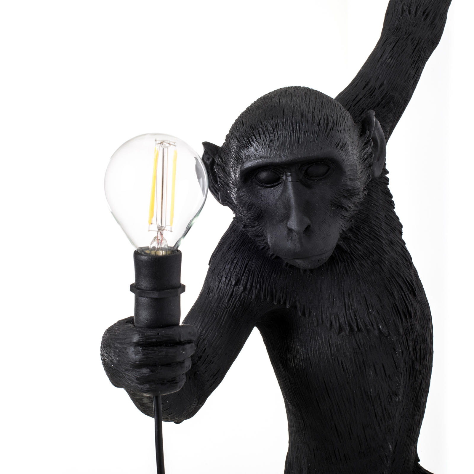LED-koristeulkoseinävalo Monkey Lamp, vasen, musta