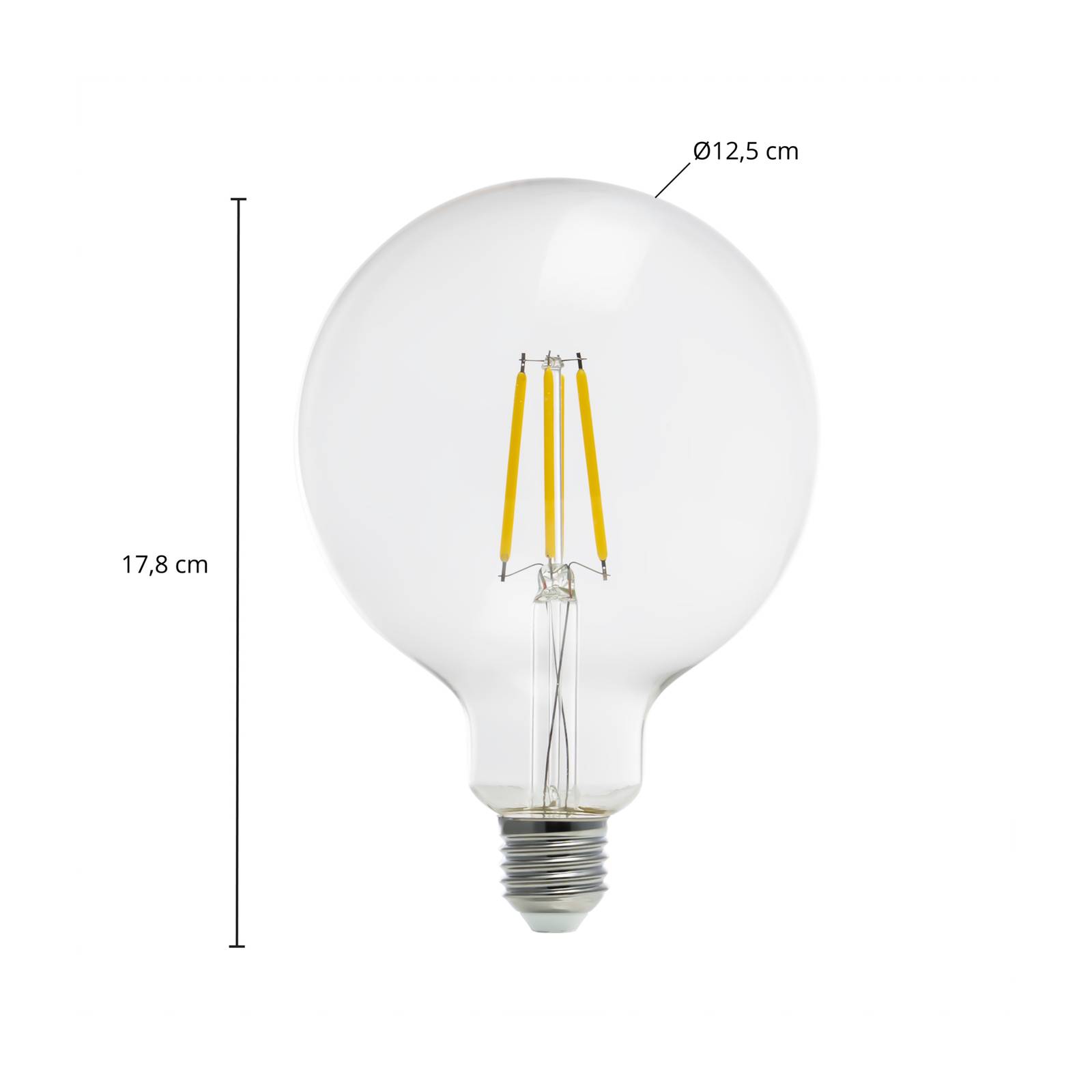 Arcchio LED-globlampa G125 E27 3,8W 3 000 K 806lm