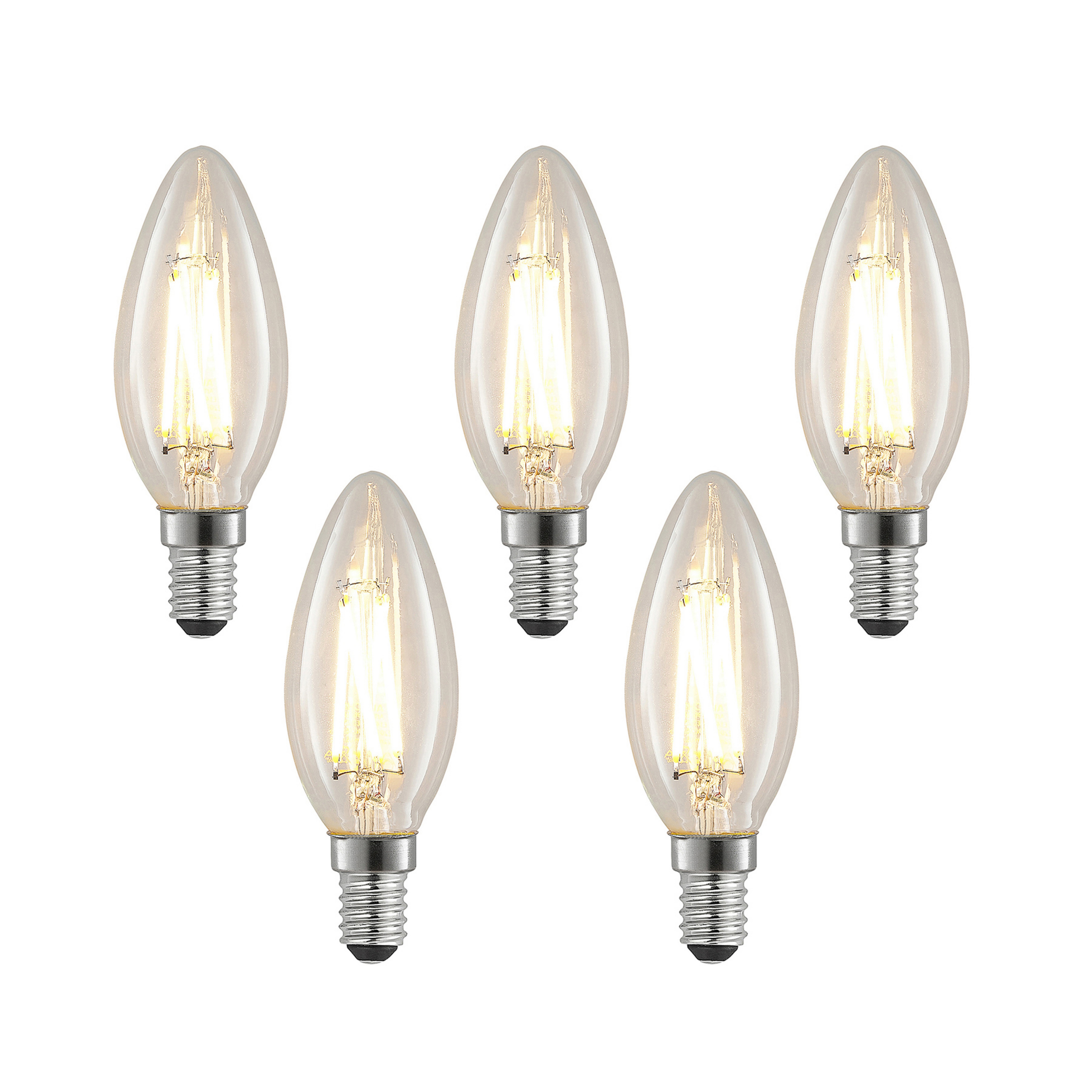Ampoule LED à filament E14 4 W 827 bougie dim x5