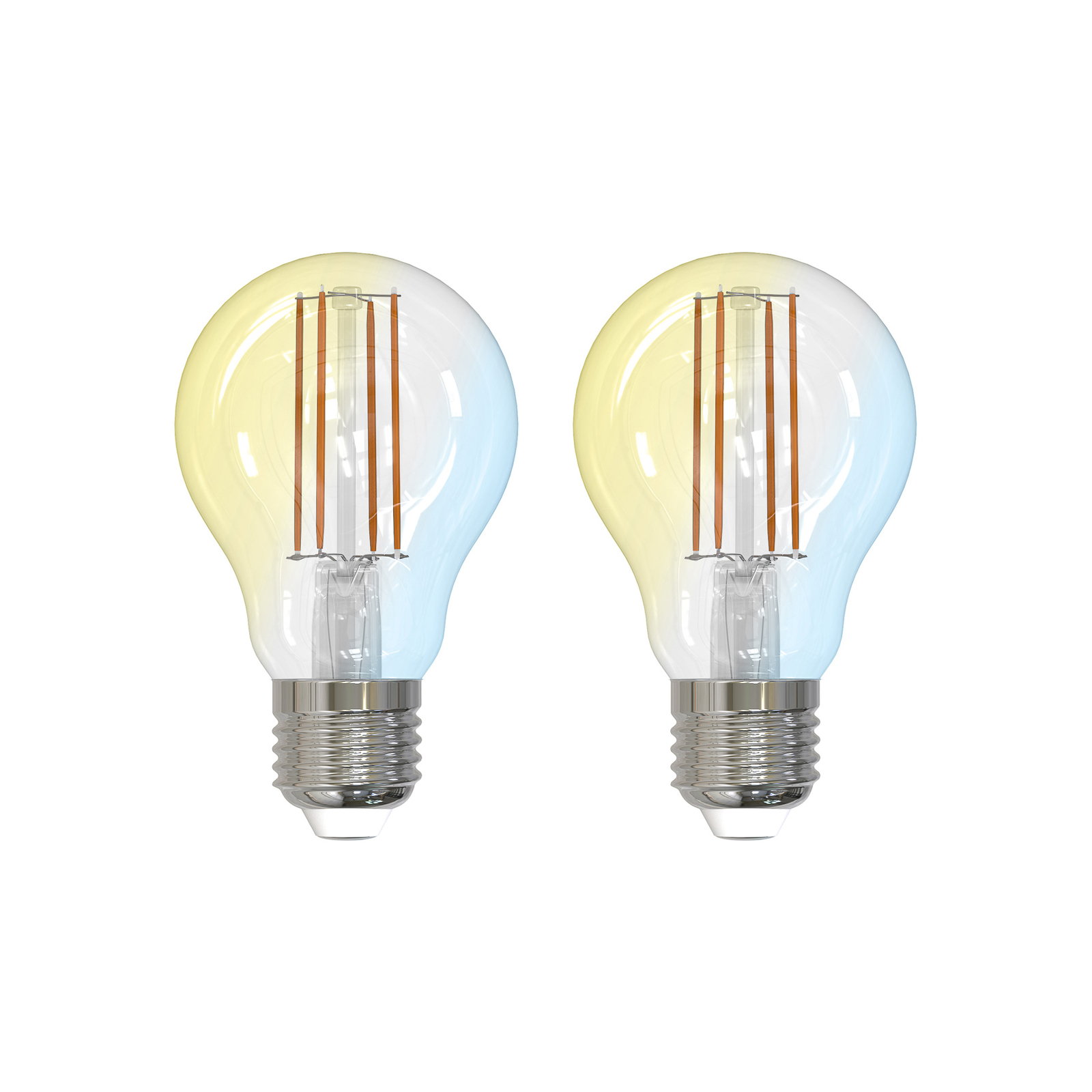 LUUMR Smart LED-Leuchtmittel 2er E27 A60 7W CCT klar Tuya