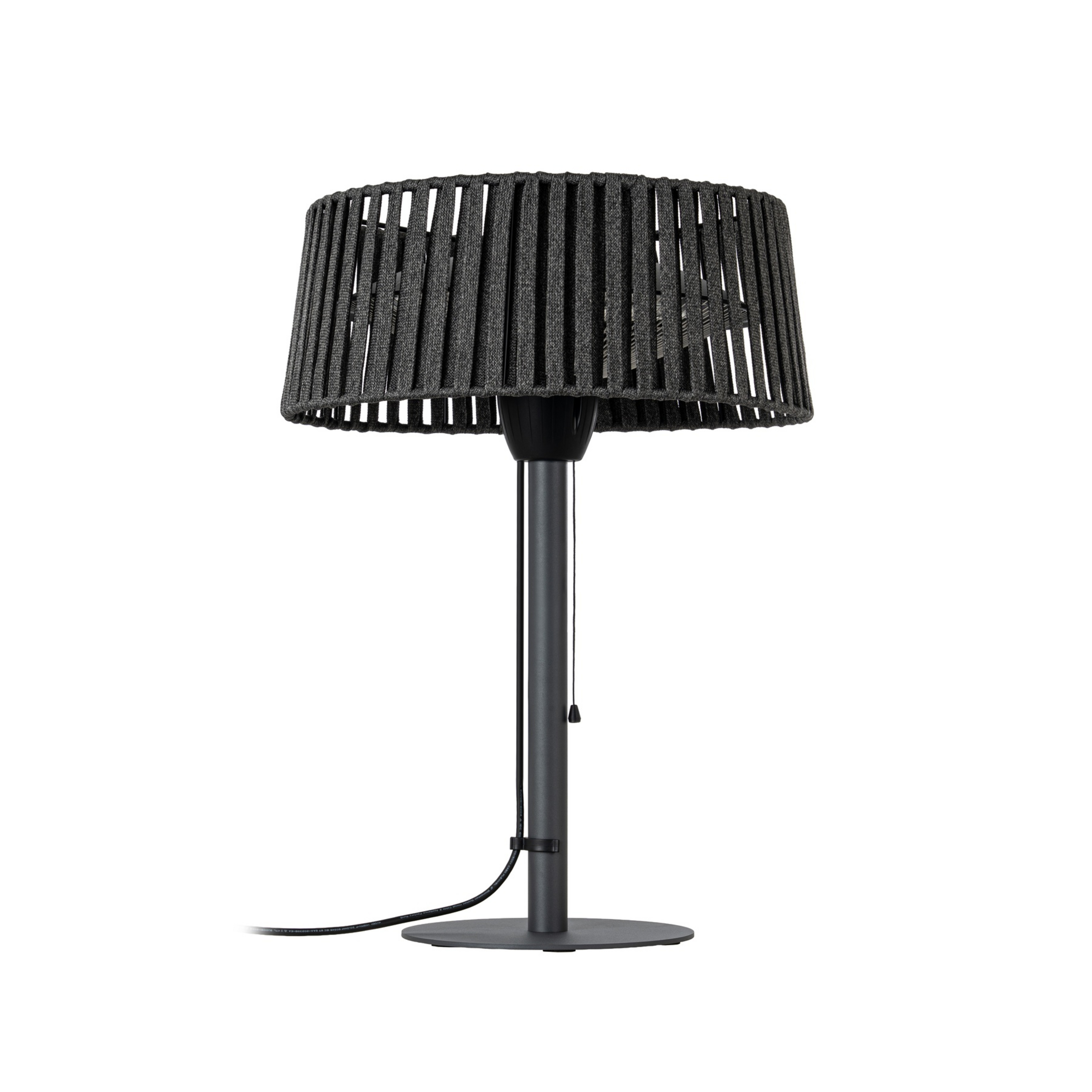 Chauffage de table Pyravo, noir, aluminium, hauteur 70 cm, IP44 - Lucande