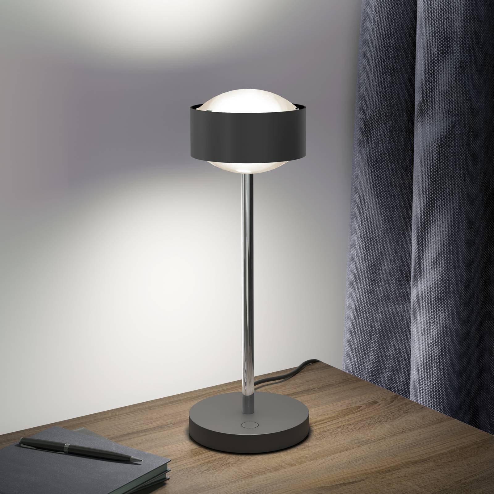 Top Light Puk! 120 Eye Table LED mates anthracite/chromé