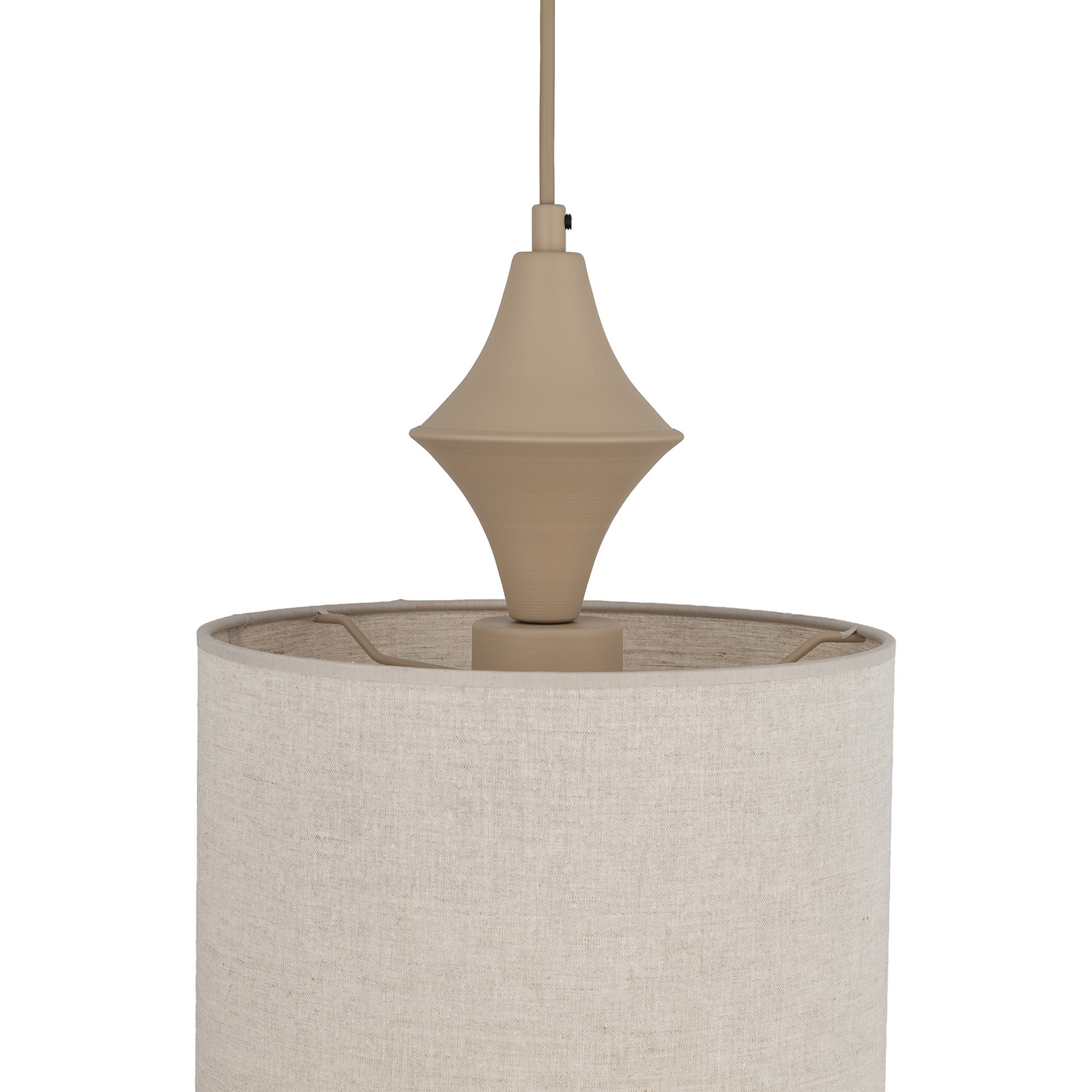 Hänglampa Amura, beige/sand, tyg, Ø 25 cm, E27