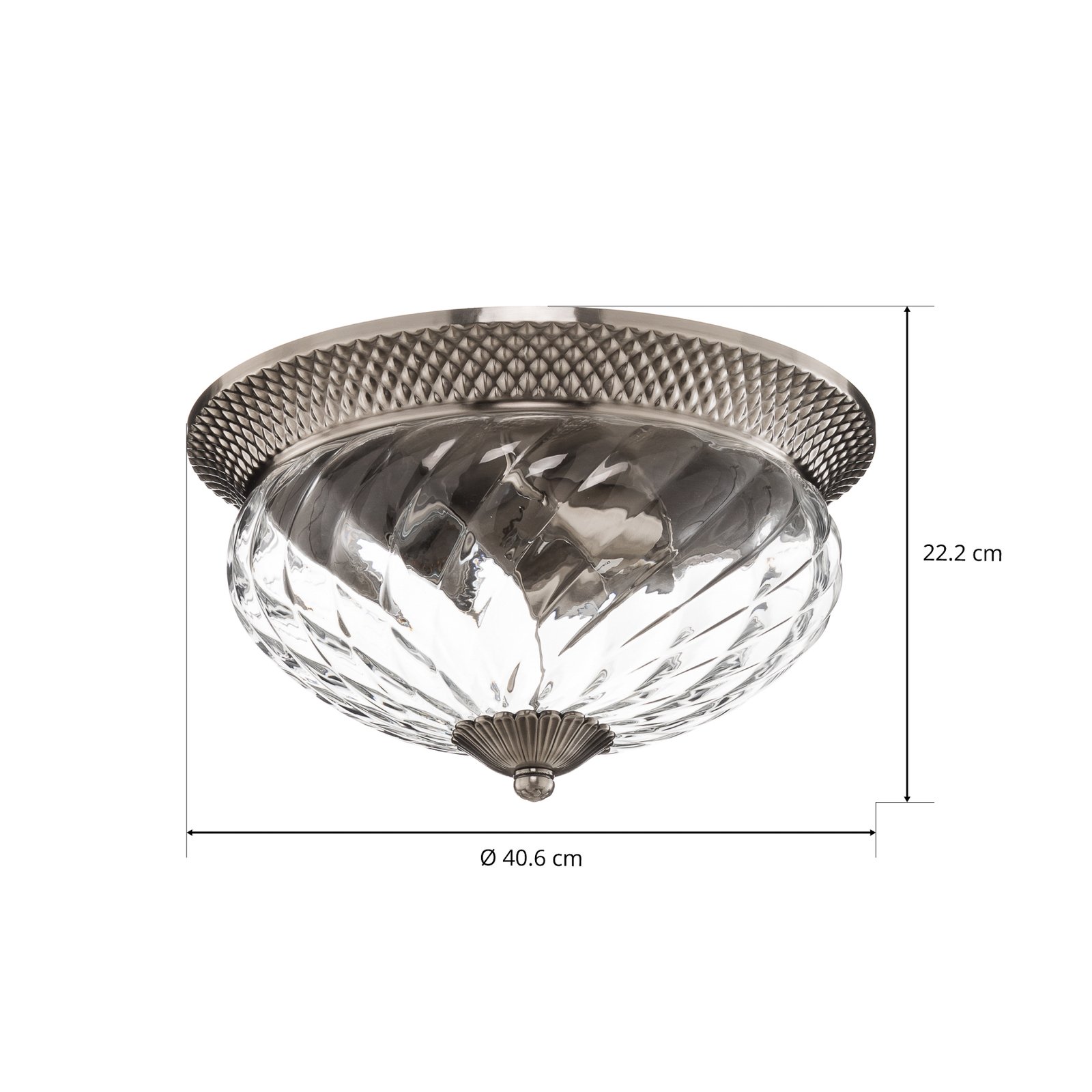 Deckenlampe Plantation nickel antik, 40,6cm