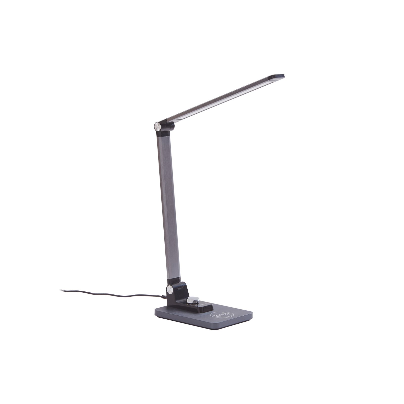 Lindby Lampe de table LED Valtaris, gris, aluminium, CCT, intensité