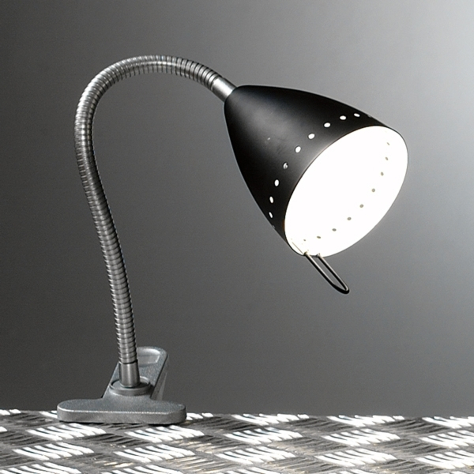 Perenz Practical ANGELICA clip-on light, black, for Bedroom, metal, plastic, E14, 40 W, energy efficiency: A++, H: 40 cm