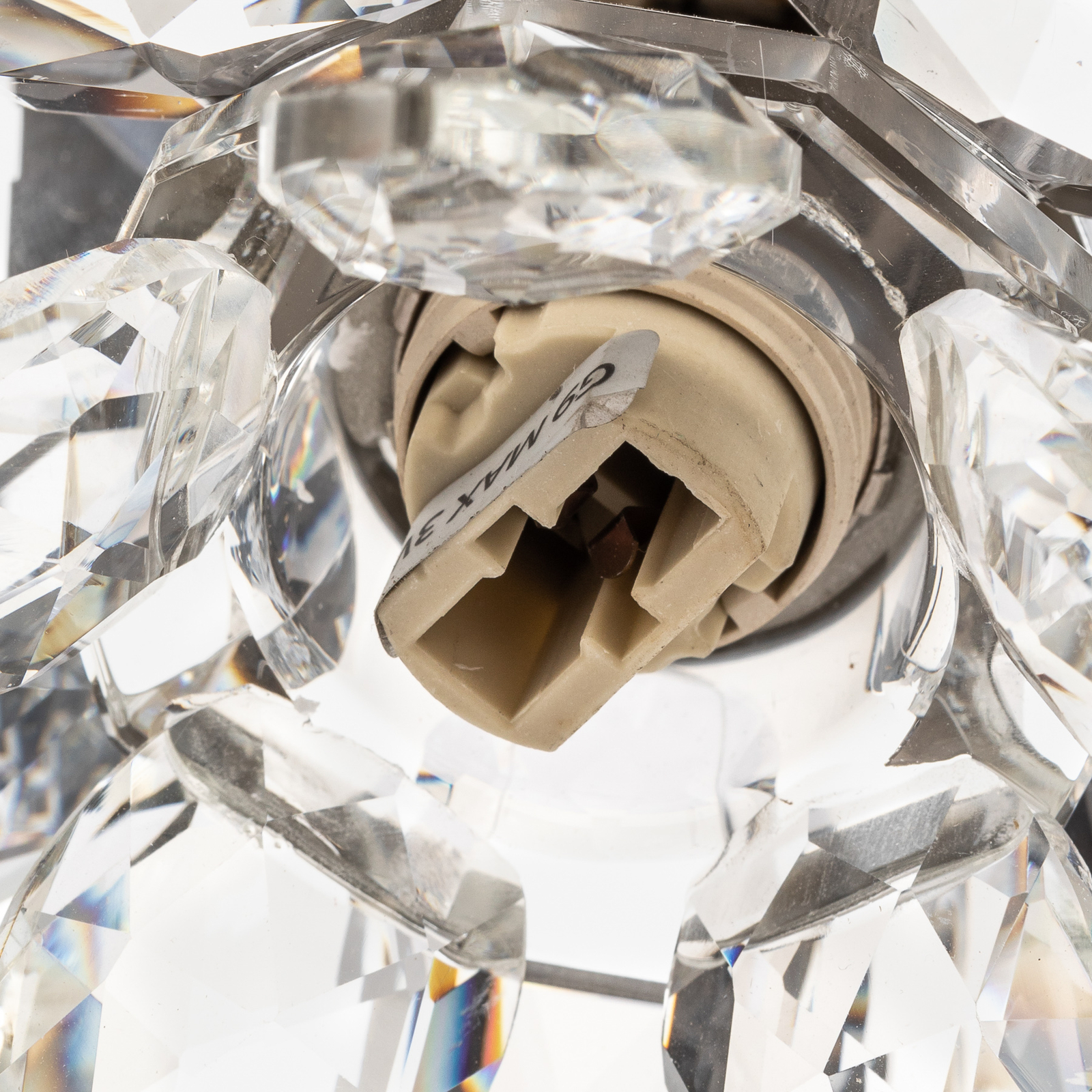 Tafellamp Ninfea, chroom, kristalbloem, 35 cm