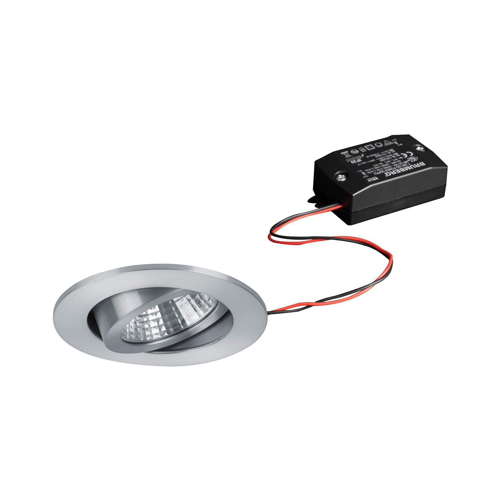 BRUMBERG LED downlight 38° round aluminium 3,000 K