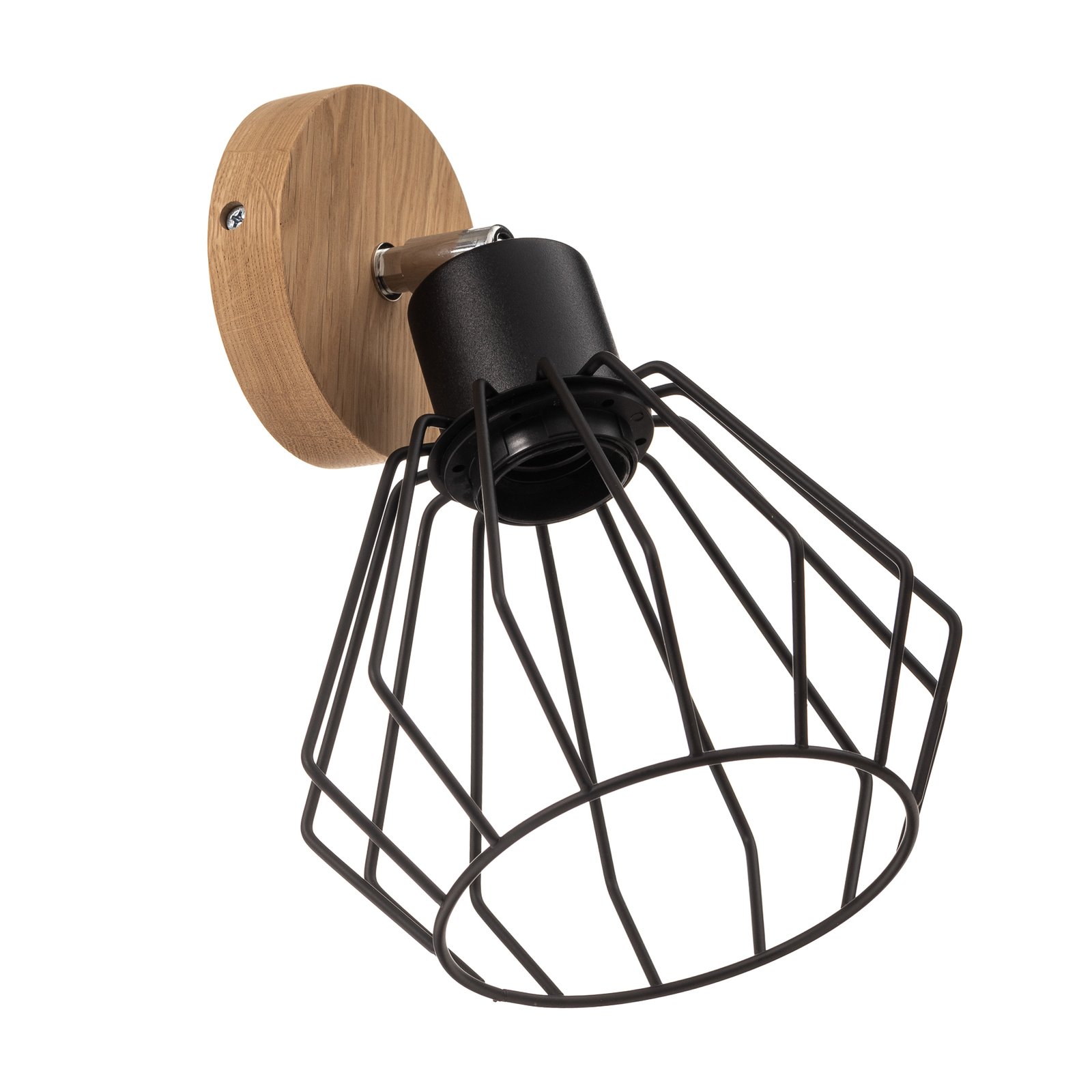 Vento Wandleuchte, schwarz/eiche, 1-flammig, Envostar