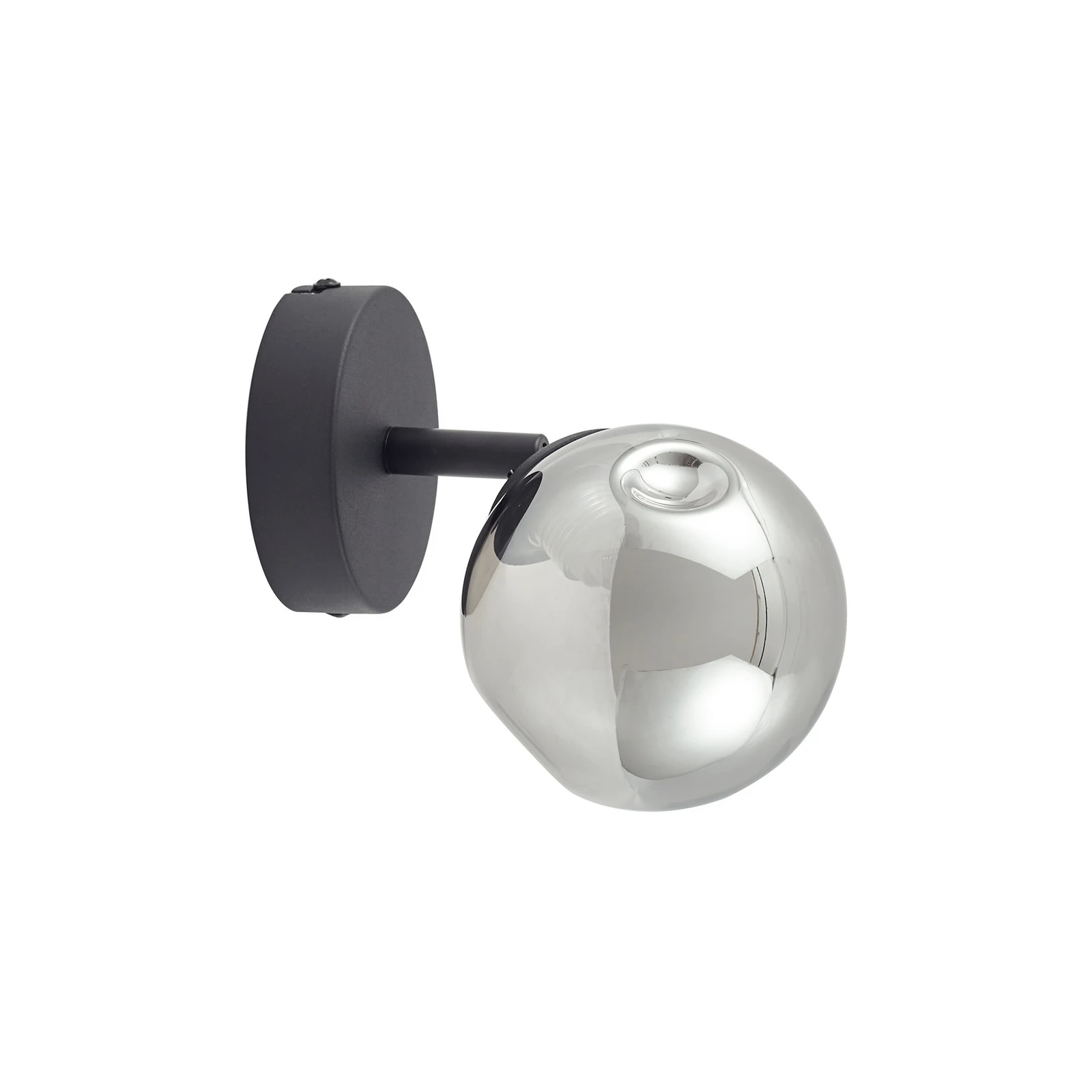 Lindby applique Valentina, grigio/nero, vetro, Ø 10 cm