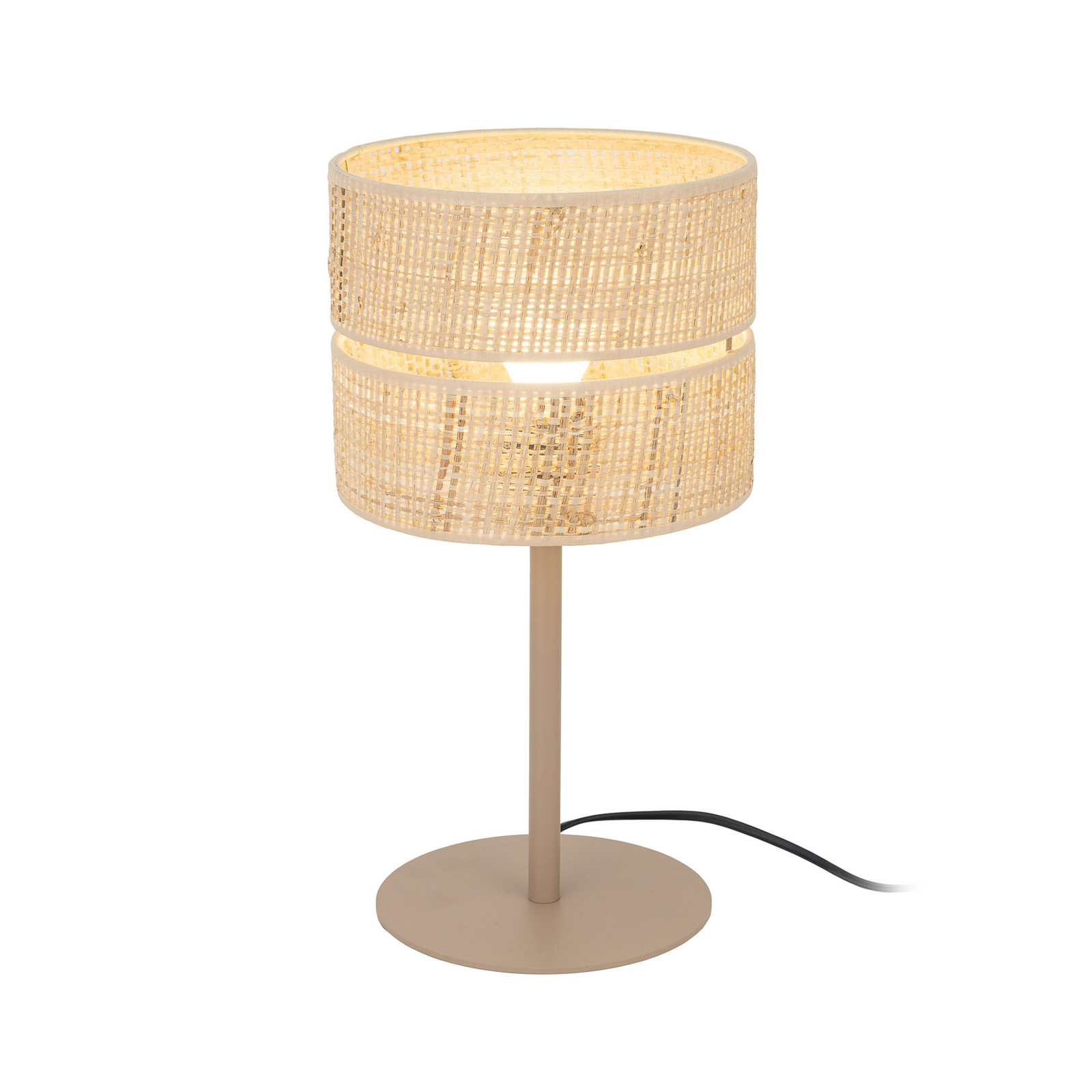 Tafellamp Calma, beige, raffia, hoogte 38 cm, E27