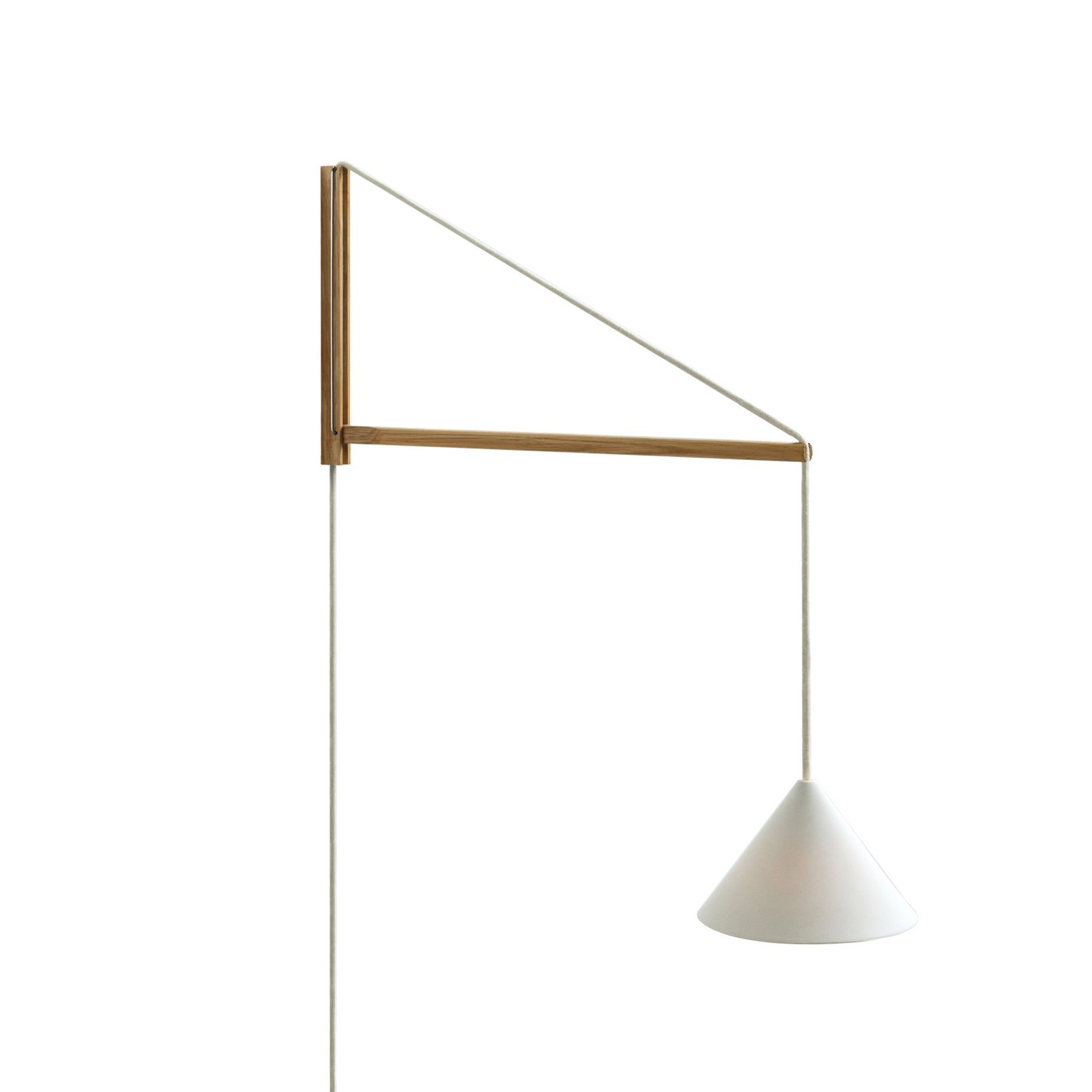 Wandlamp eikenhout/wit stekker verstelbaar G9 - Moebe