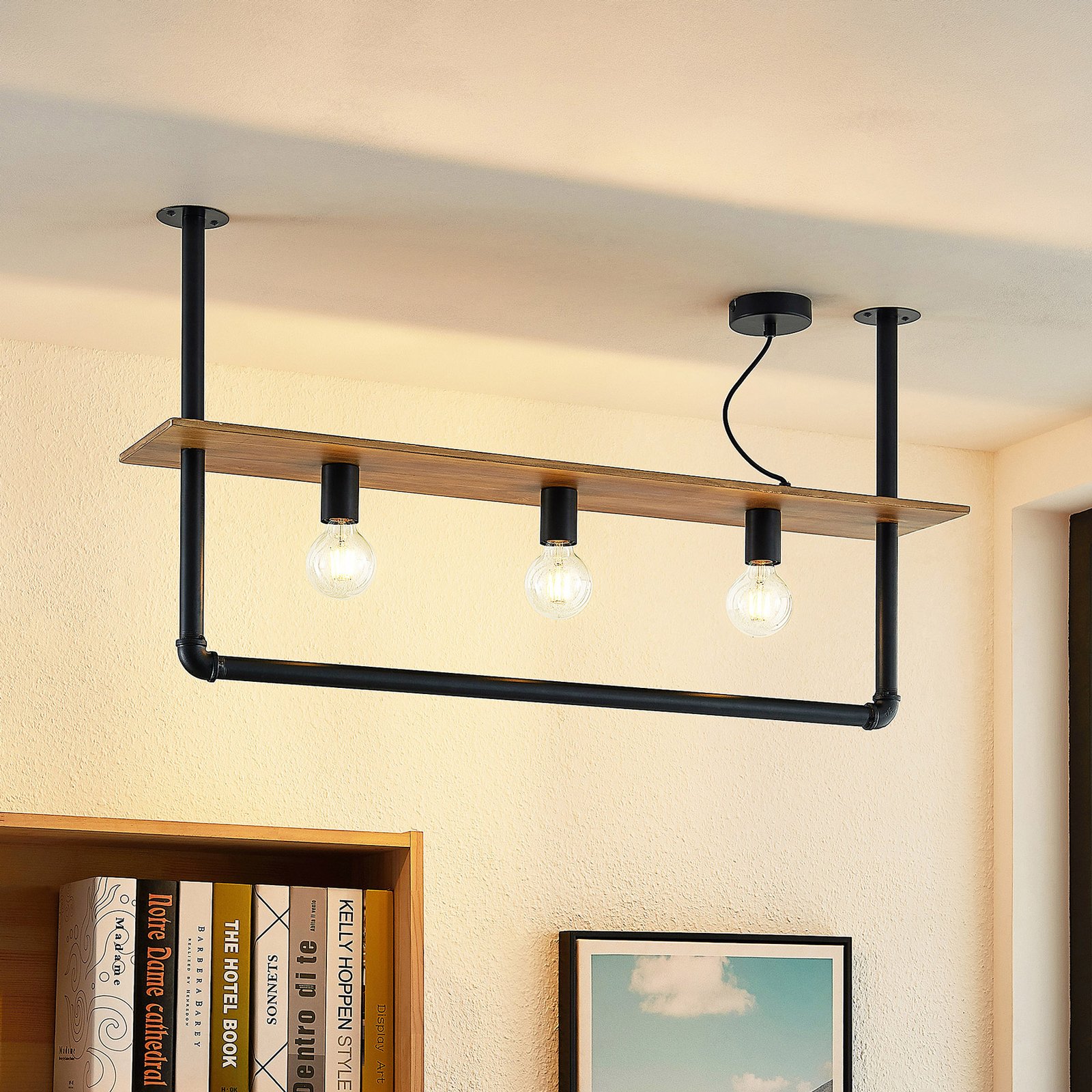 Kirista 3 Candeeiro de Tecto Wood - Lindby