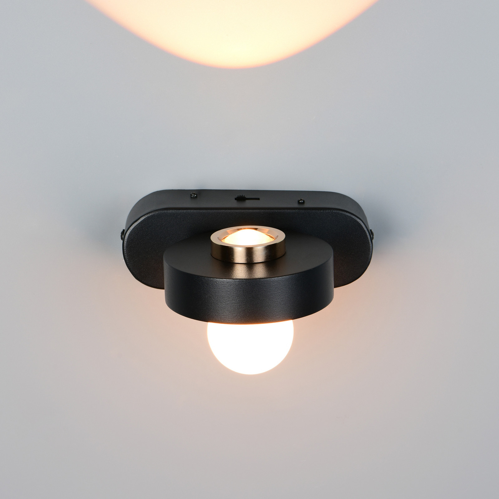 Trio Lighting Aplică de perete LED Arpino negru Proiecție 15 cm Metal 2 becuri - Camera de zi / sufragerie - Modern - negru mat