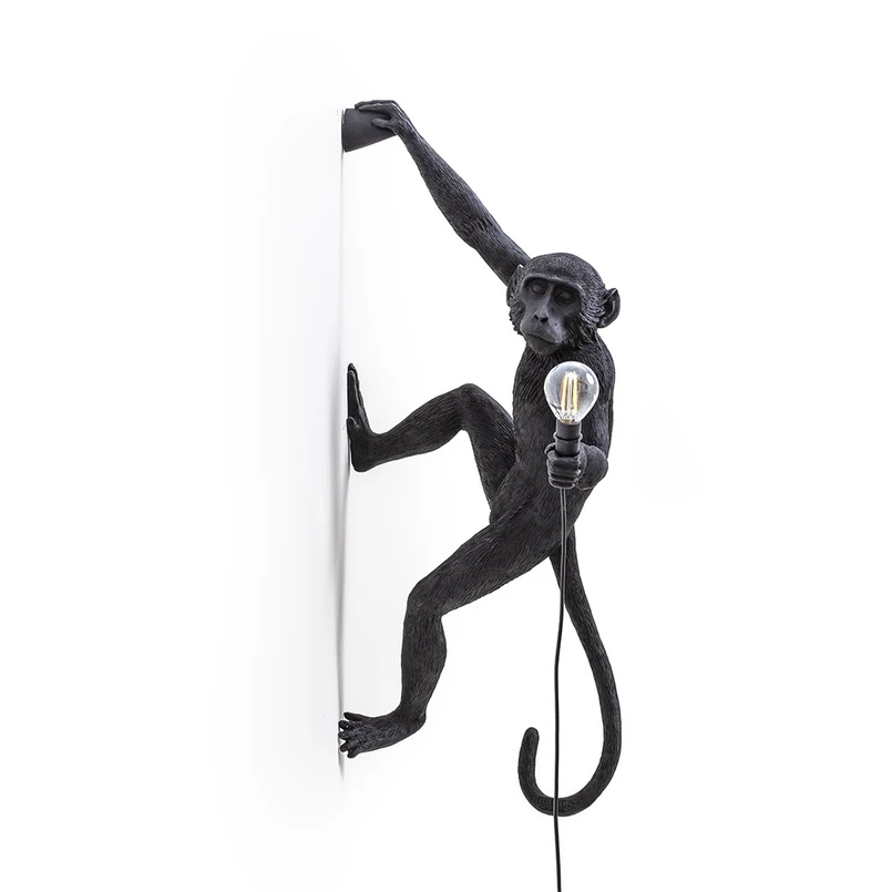 SELETTI – Monkey Hanging Utomhus Vägglampa Right Svart