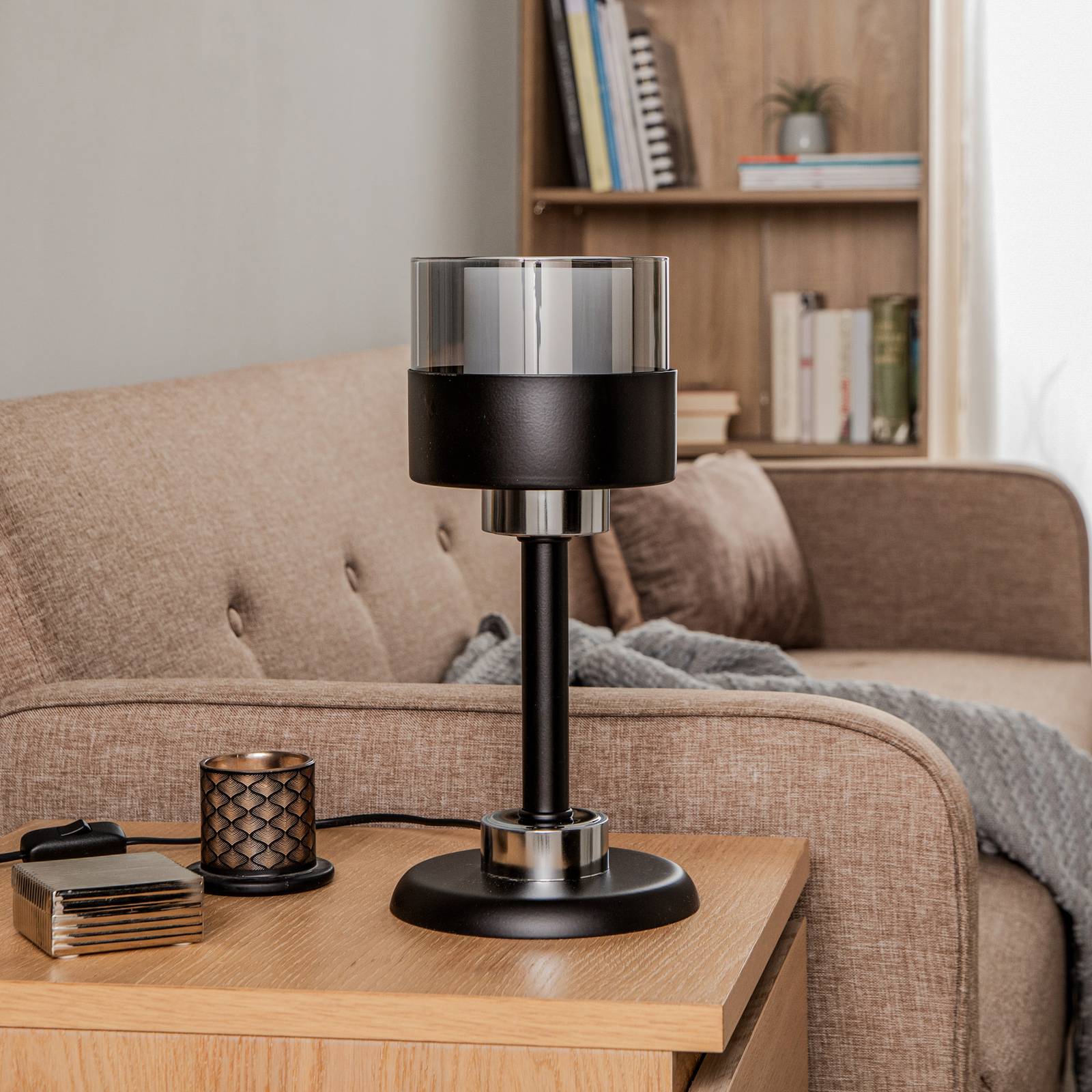 Avonni Stolní lampa ML-4288-1BSY z kovu a skla