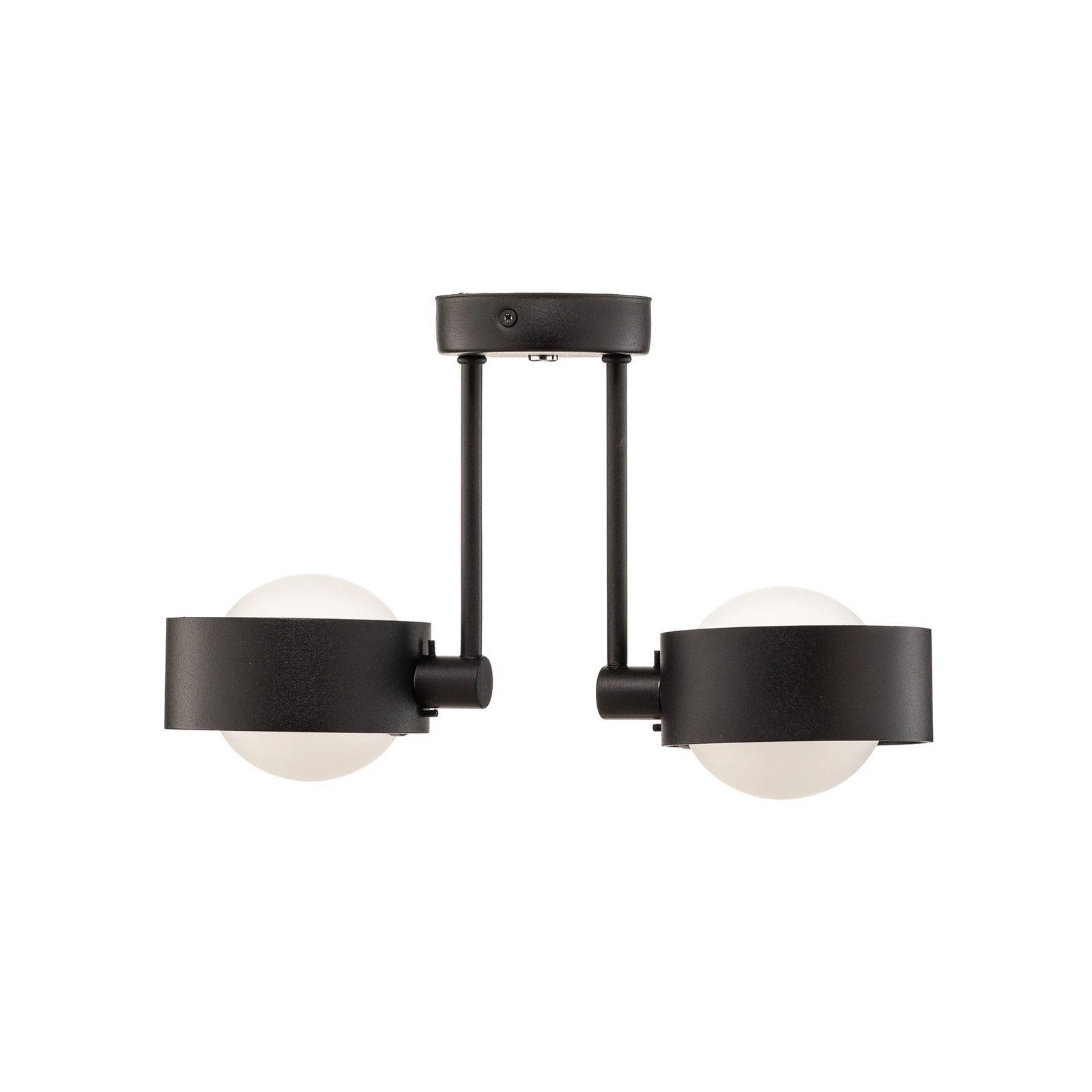 Plafondlamp Mado van staal, zwart, 2-lamps