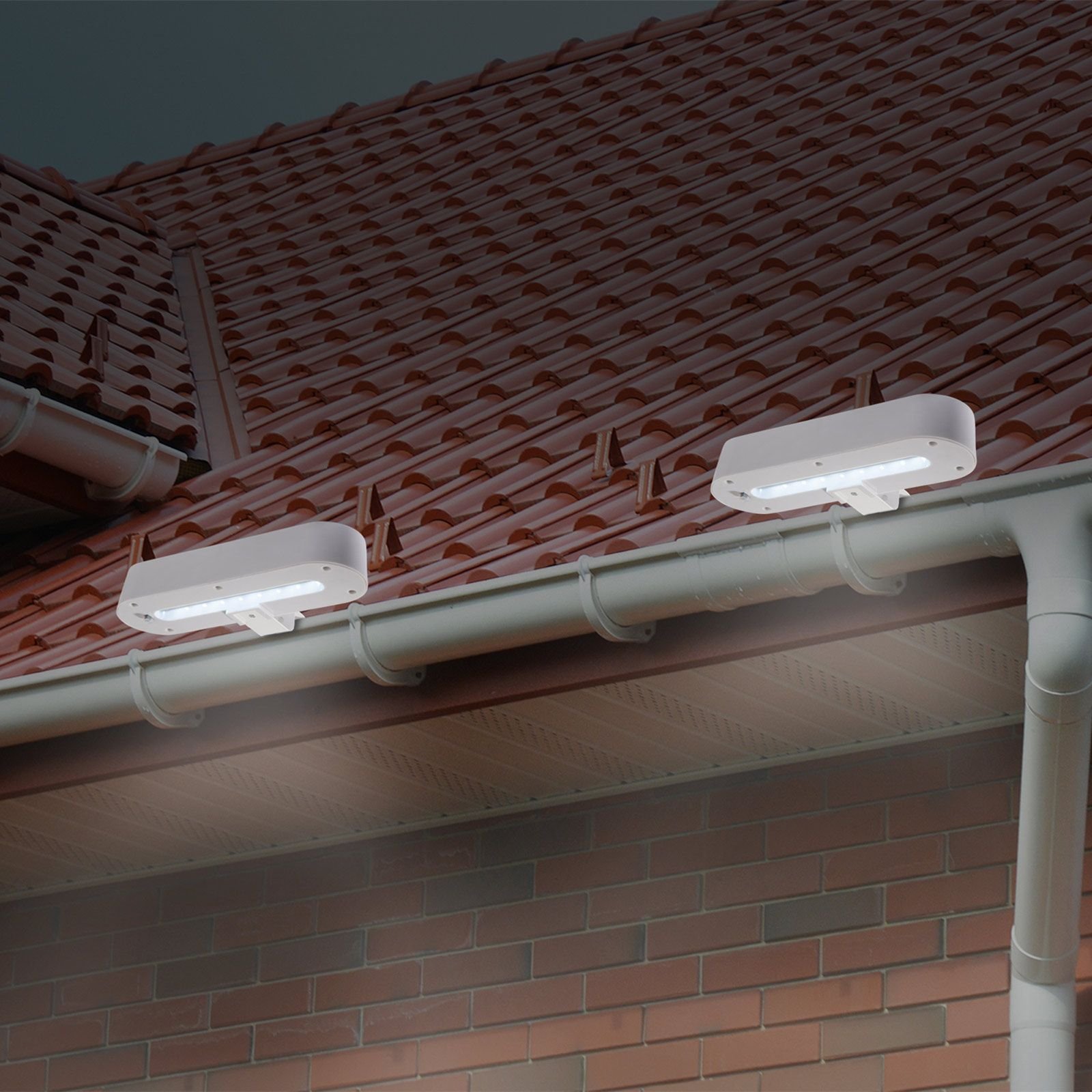 Lampa do rynny dachowej LED solar, zestaw 2 szt.