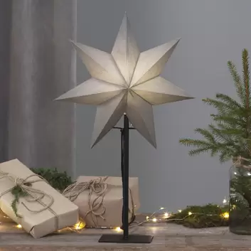 Étoile décorative LED Faune en bois, hauteur 24 cm
