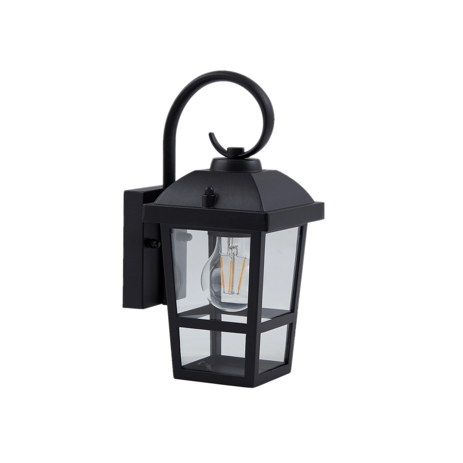 Lindby Außenwandleuchte Eloane, schwarz, Edelstahl, 29 cm