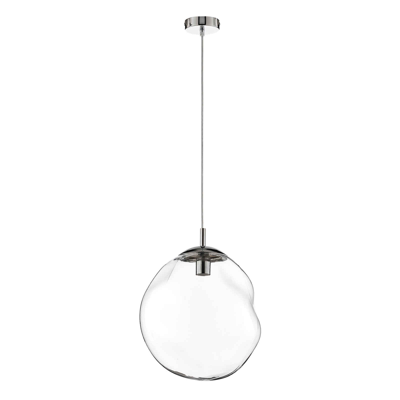 Lámpara colgante Sol, Ø 35 cm, cromo/transparente