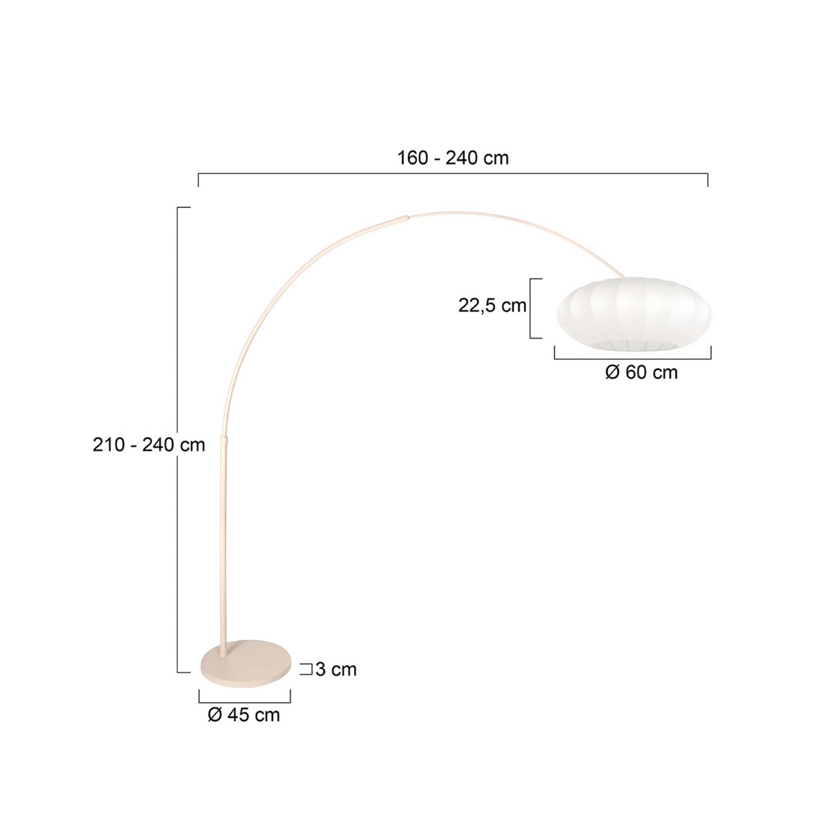 Steinhauer Stojací lampa Sparkled Light krémová/bílá, 240 cm, hedvábí