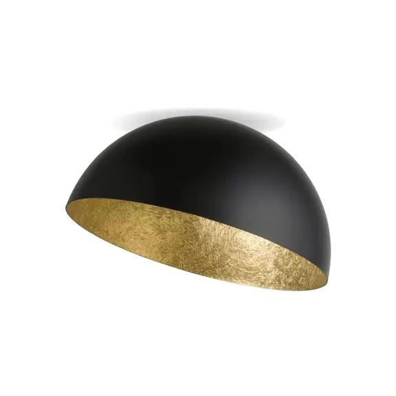 Lampenwelt Deckenleuchte Sfera, Ø 35cm, schwarz/gold