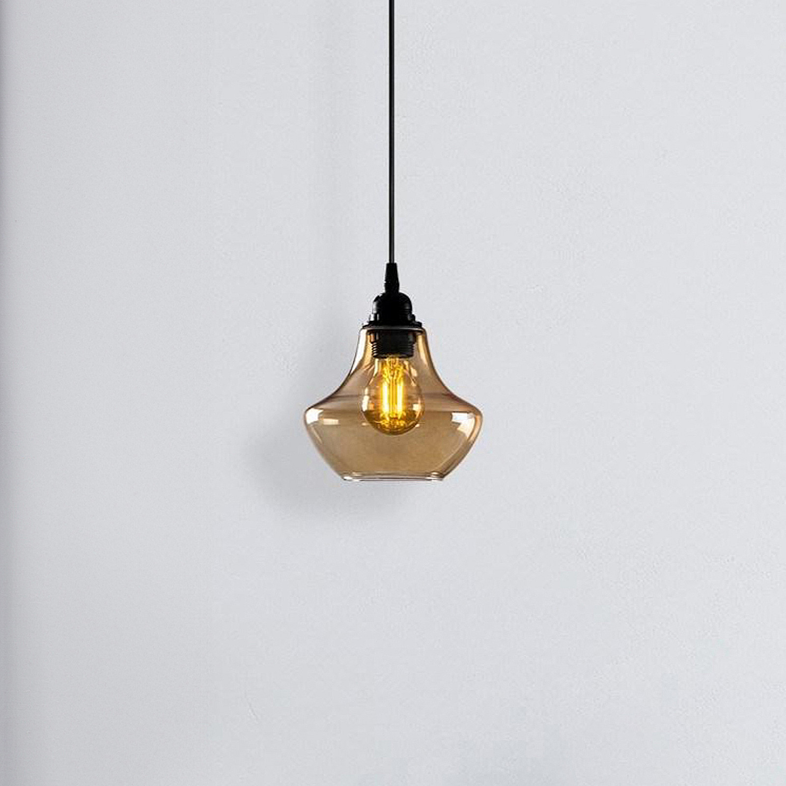 Opviq Lampă suspendată Gold 050 auriu-transparent sticlă Ø 17 cm - Camera de zi / sufragerie - auriu-transparent negru