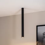 Spot pour plafond Tecno 1XXL, acier, GU10, hauteur 80 cm, noir