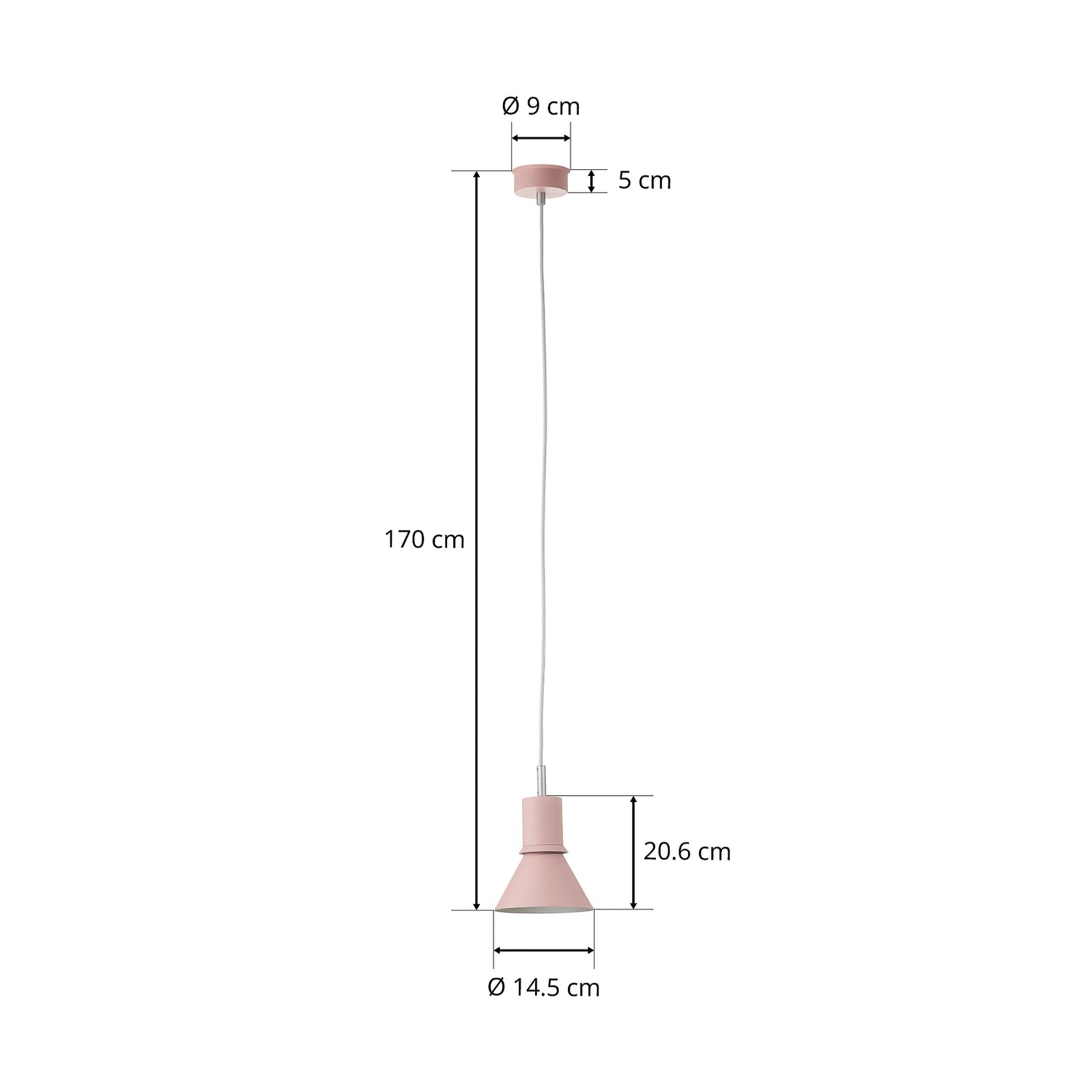 Anglepoise Type 80 hengelampe, rosa