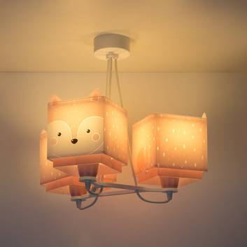 Little Fox children's hanging light, 3-bulb