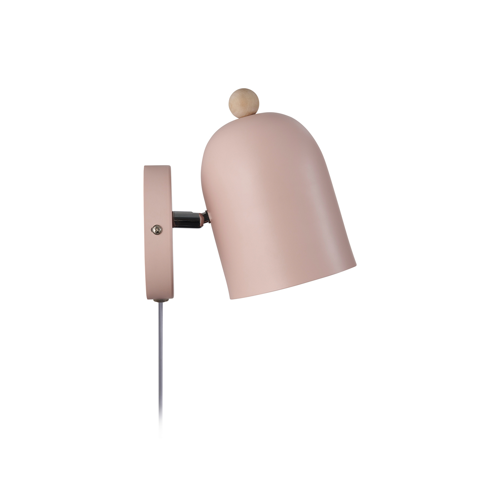 Gaston sienas lampa ar kabeli un kontaktdakšu, metāls, rozā krāsā