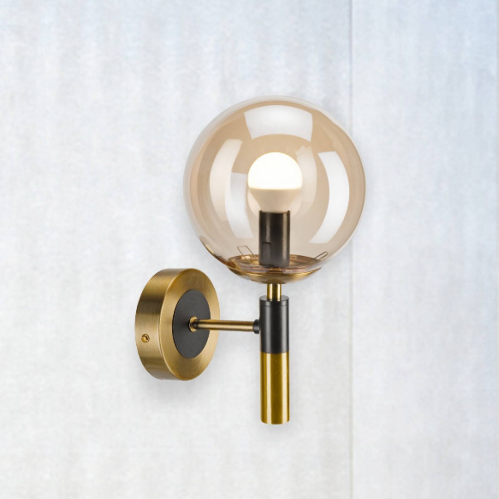 Wandleuchte Natalia, goldfarben, Ø 15 cm, Glas, E14 günstig online kaufen